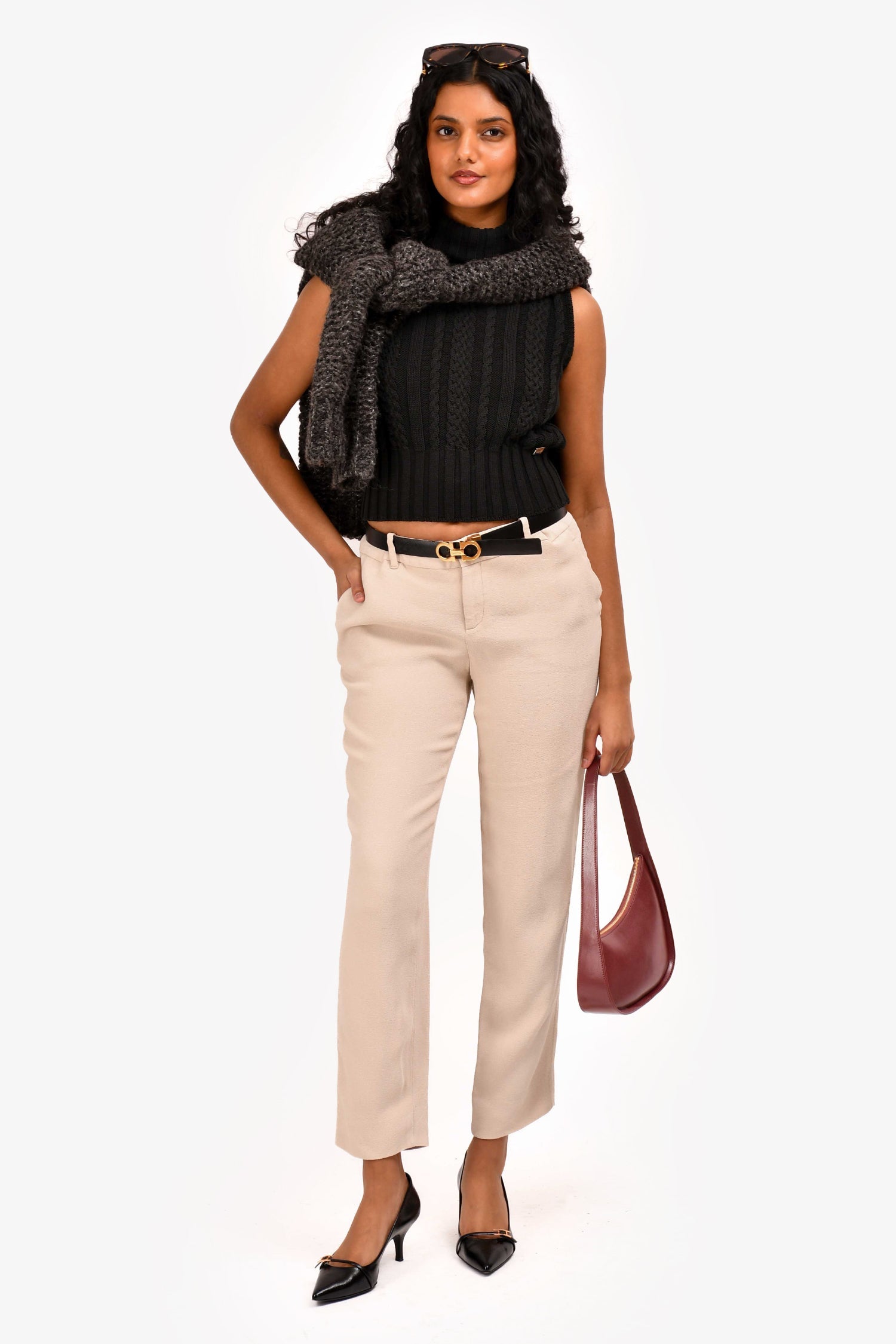 Gucci 2013 Beige Crop Legged Pants Size 44