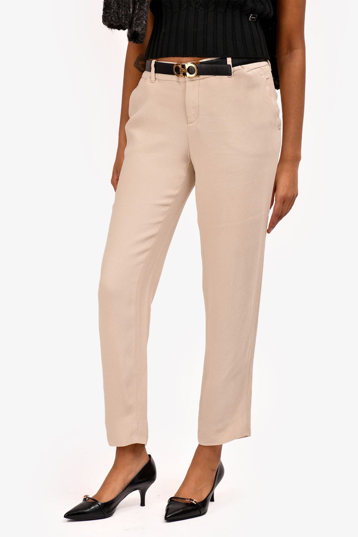 Gucci 2013 Beige Crop Legged Pants Size 44