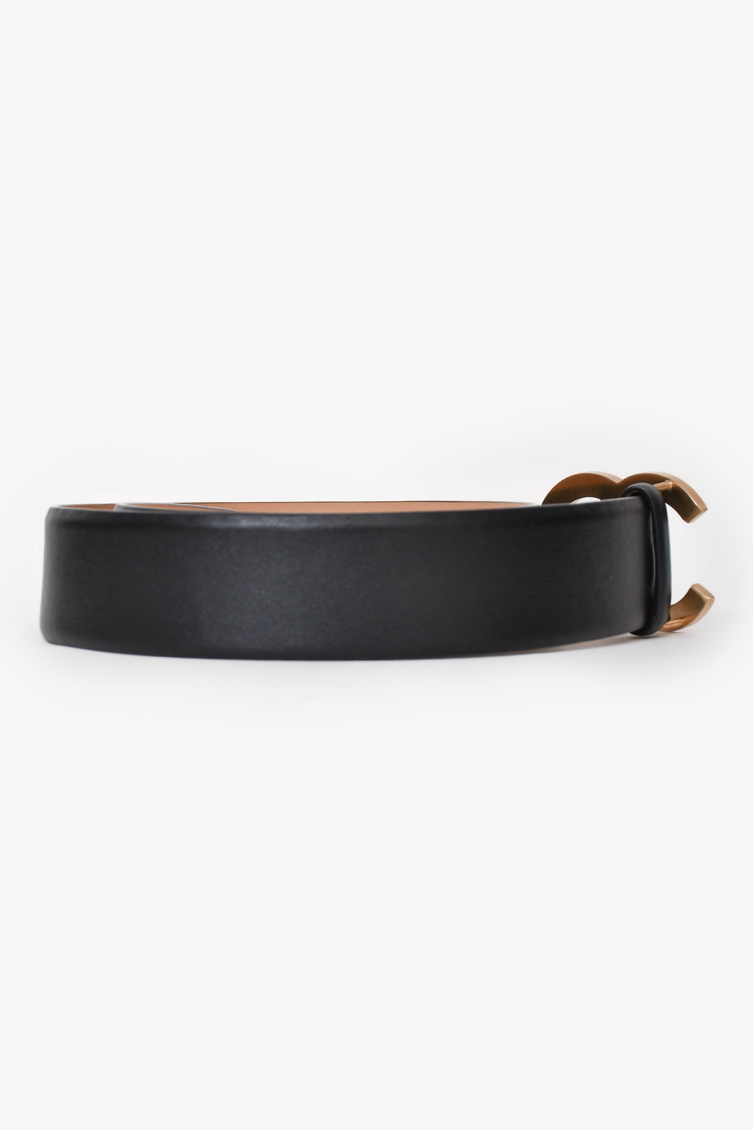 Chanel™ 2012 Black Leather CC Buckle Belt Size 75/30