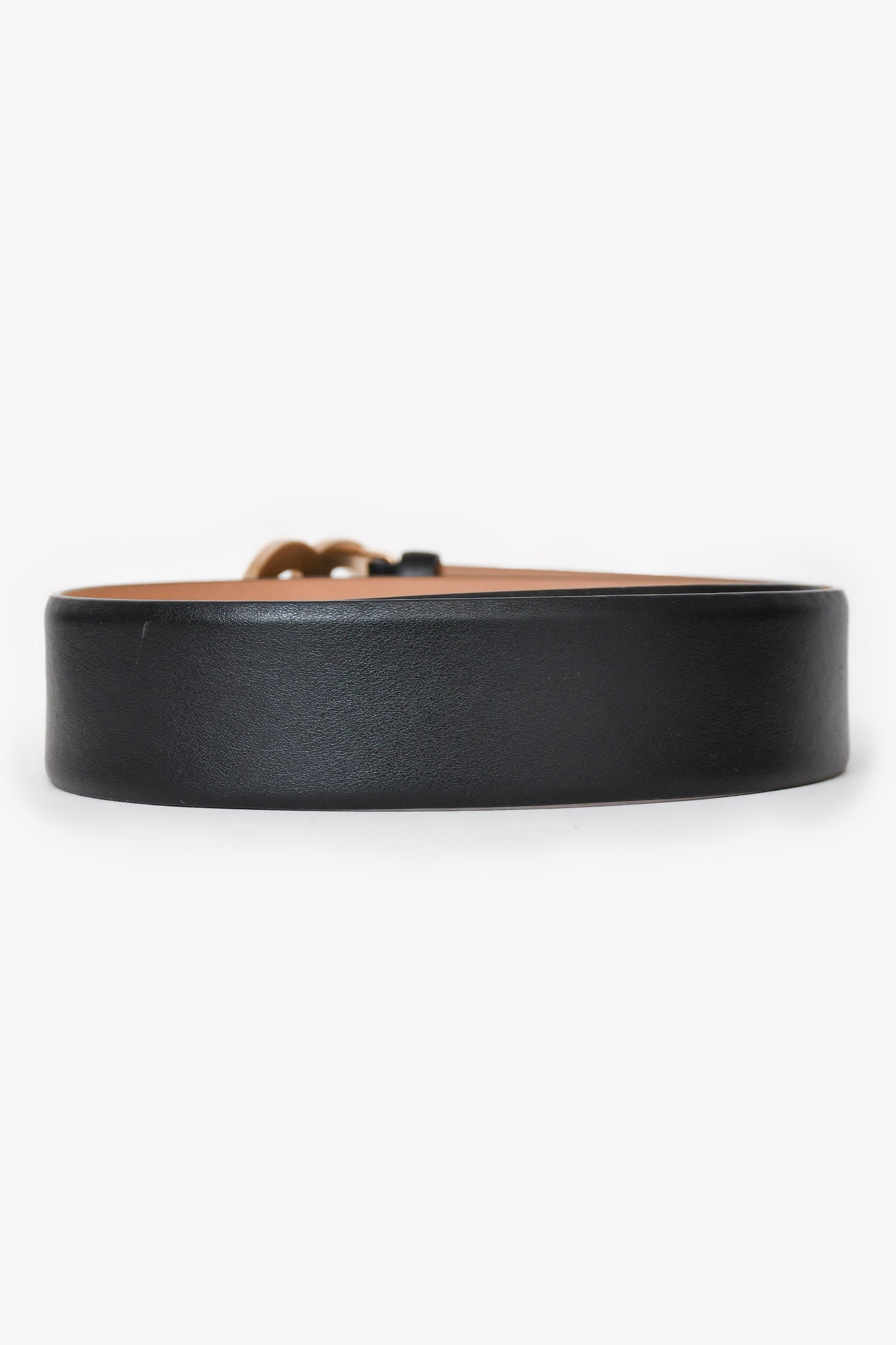 Chanel™ 2012 Black Leather CC Buckle Belt Size 75/30