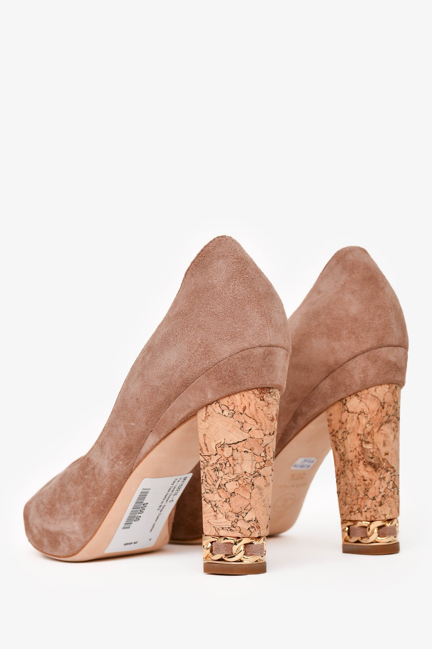 Chanel™ Beige Suede Leather Peep Toes Heels Size 36.5