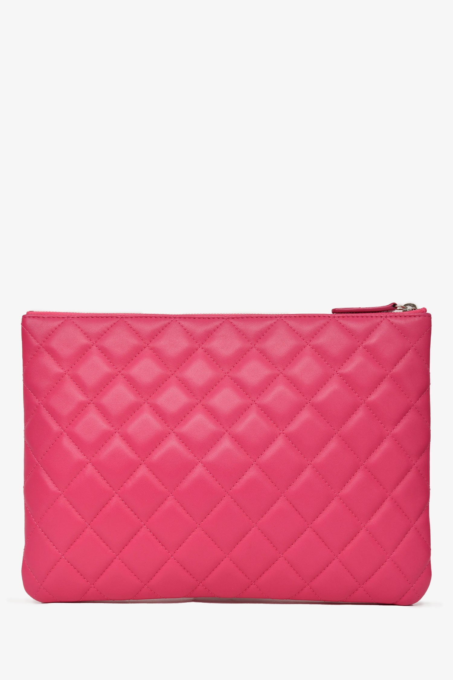 Chanel™ 2015-16 Pink Quilted Leather Medium Zip O Case