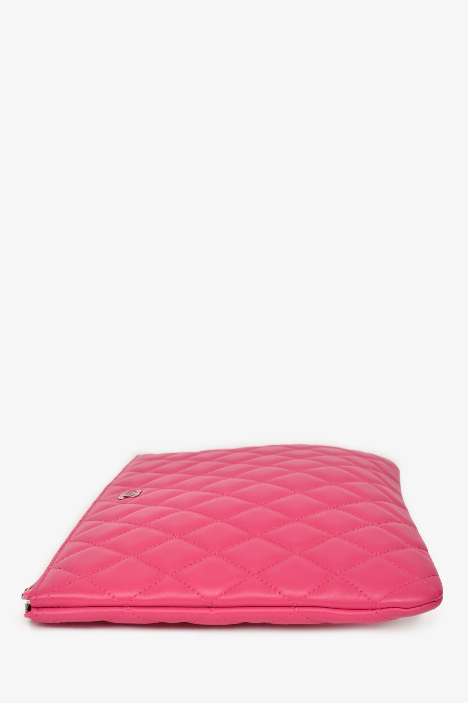 Chanel™ 2015-16 Pink Quilted Leather Medium Zip O Case