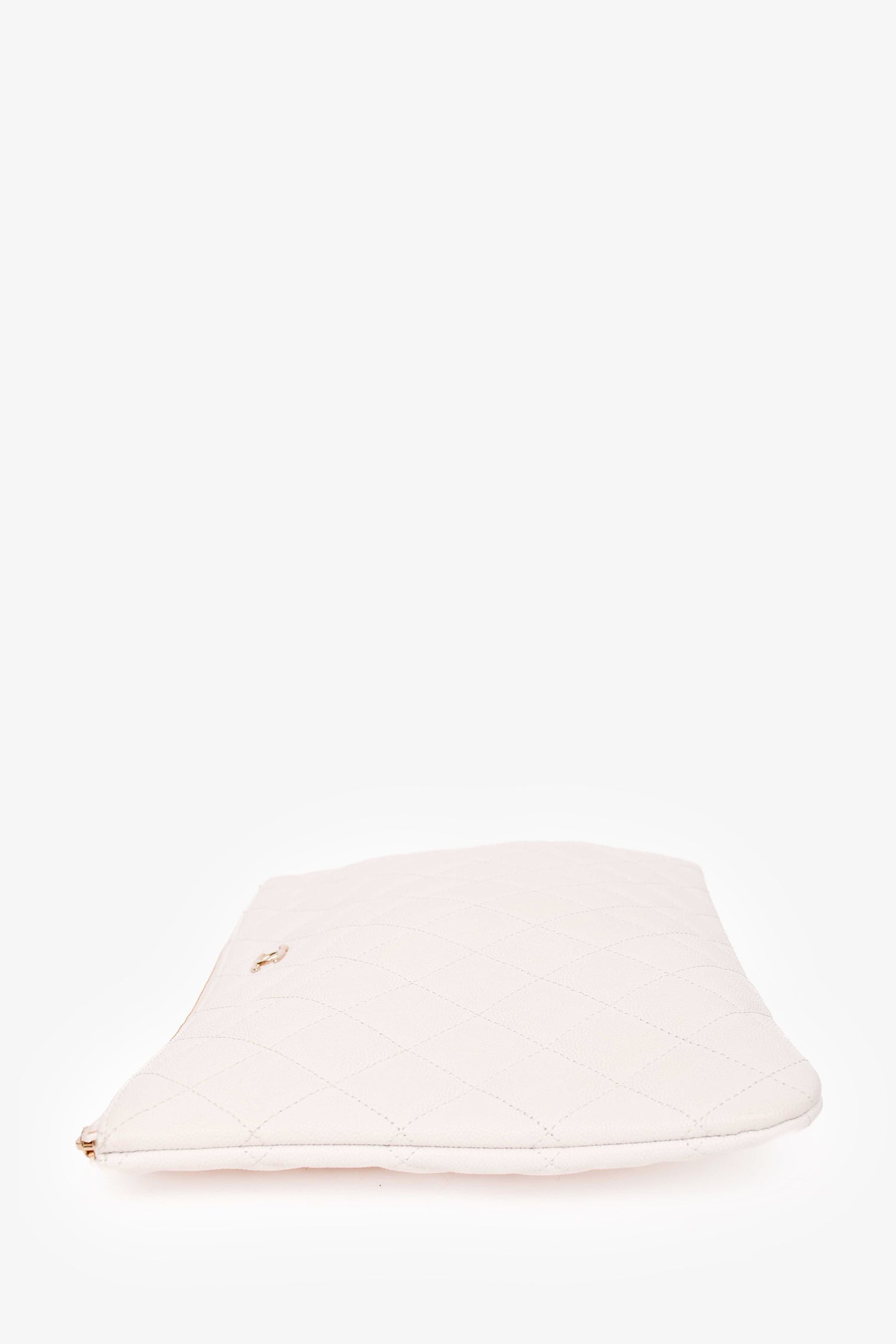 Chanel™ 2023 White Caviar Medium Classic Zipped Pouch