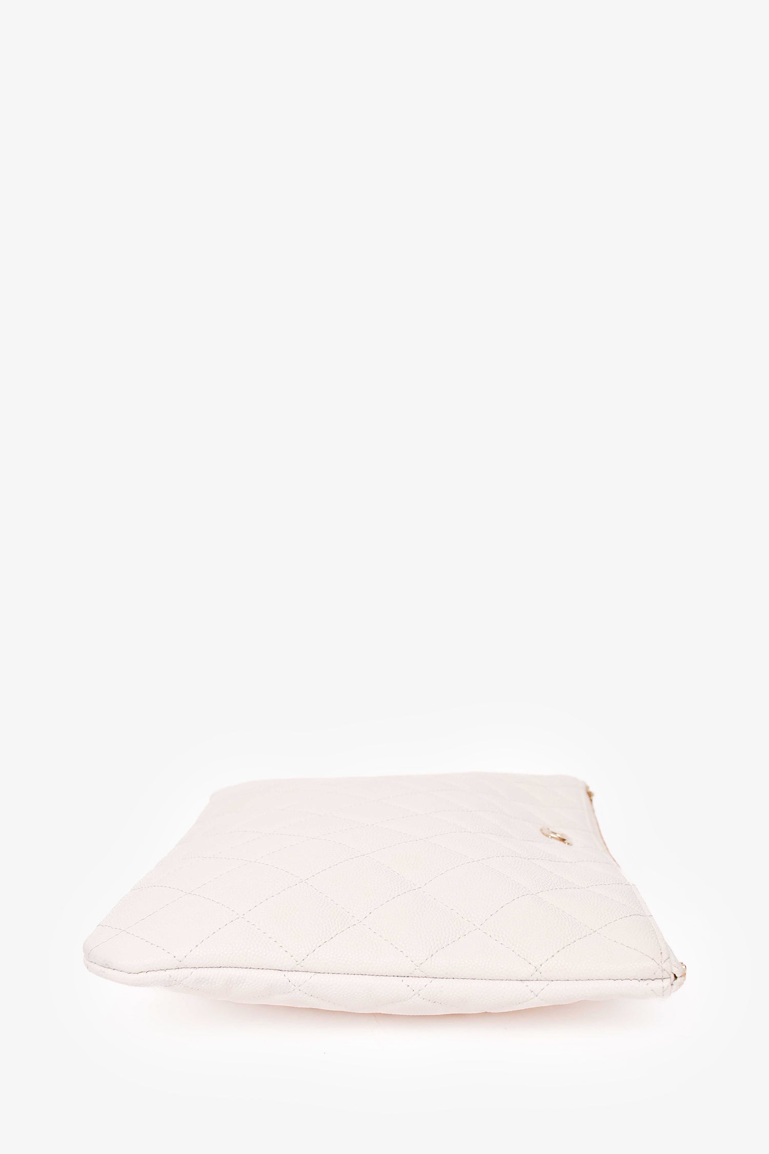 Chanel™ 2023 White Caviar Medium Classic Zipped Pouch