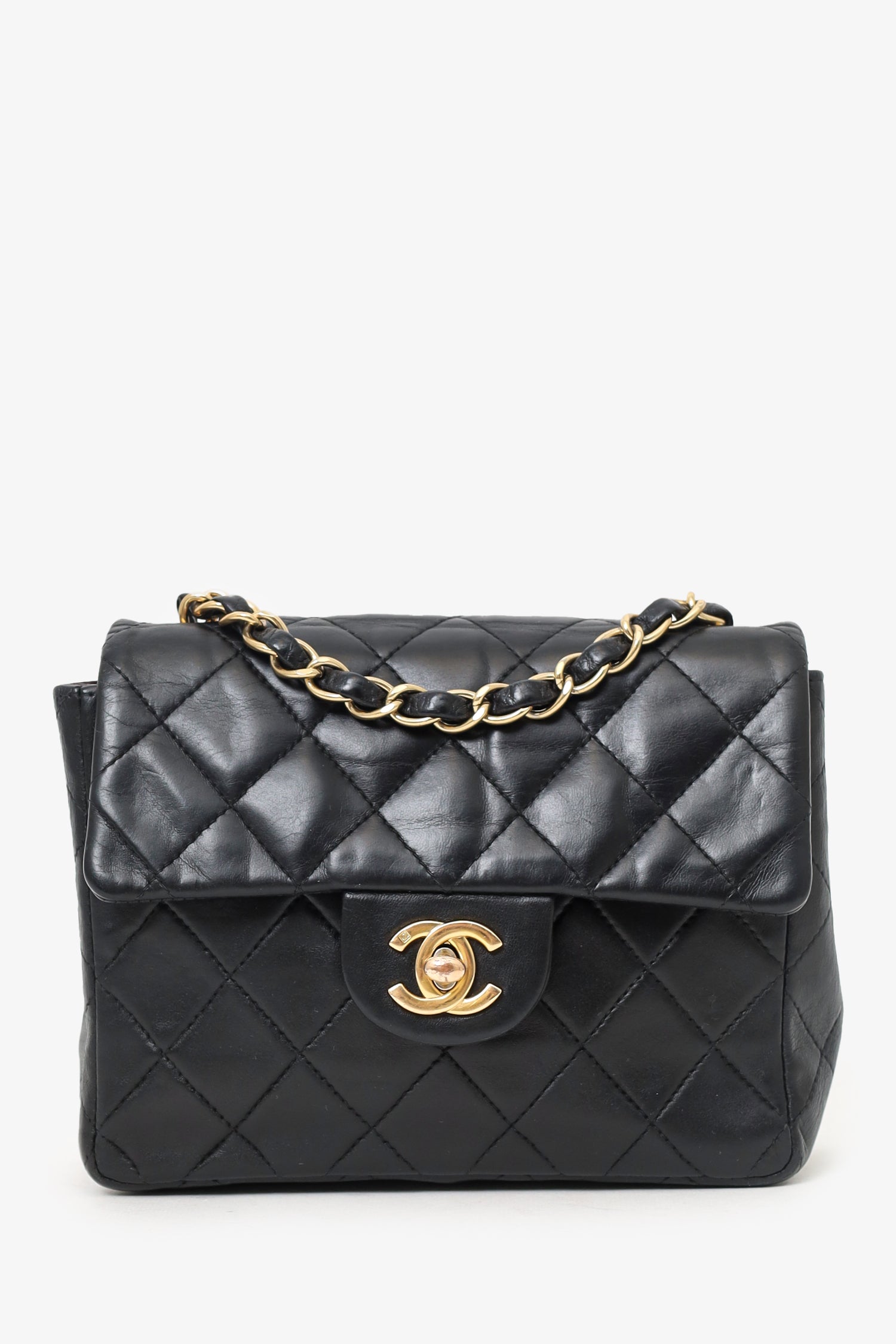 Chanel™ 2003-04 Black Lambskin Mini Square Flap Bag