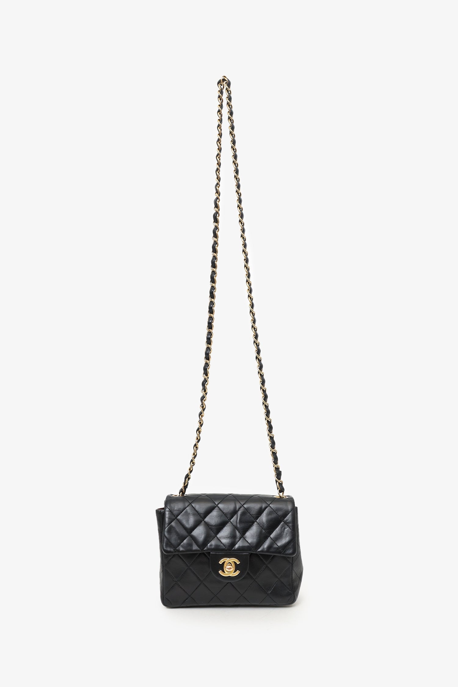 Chanel™ 2003-04 Black Lambskin Mini Square Flap Bag