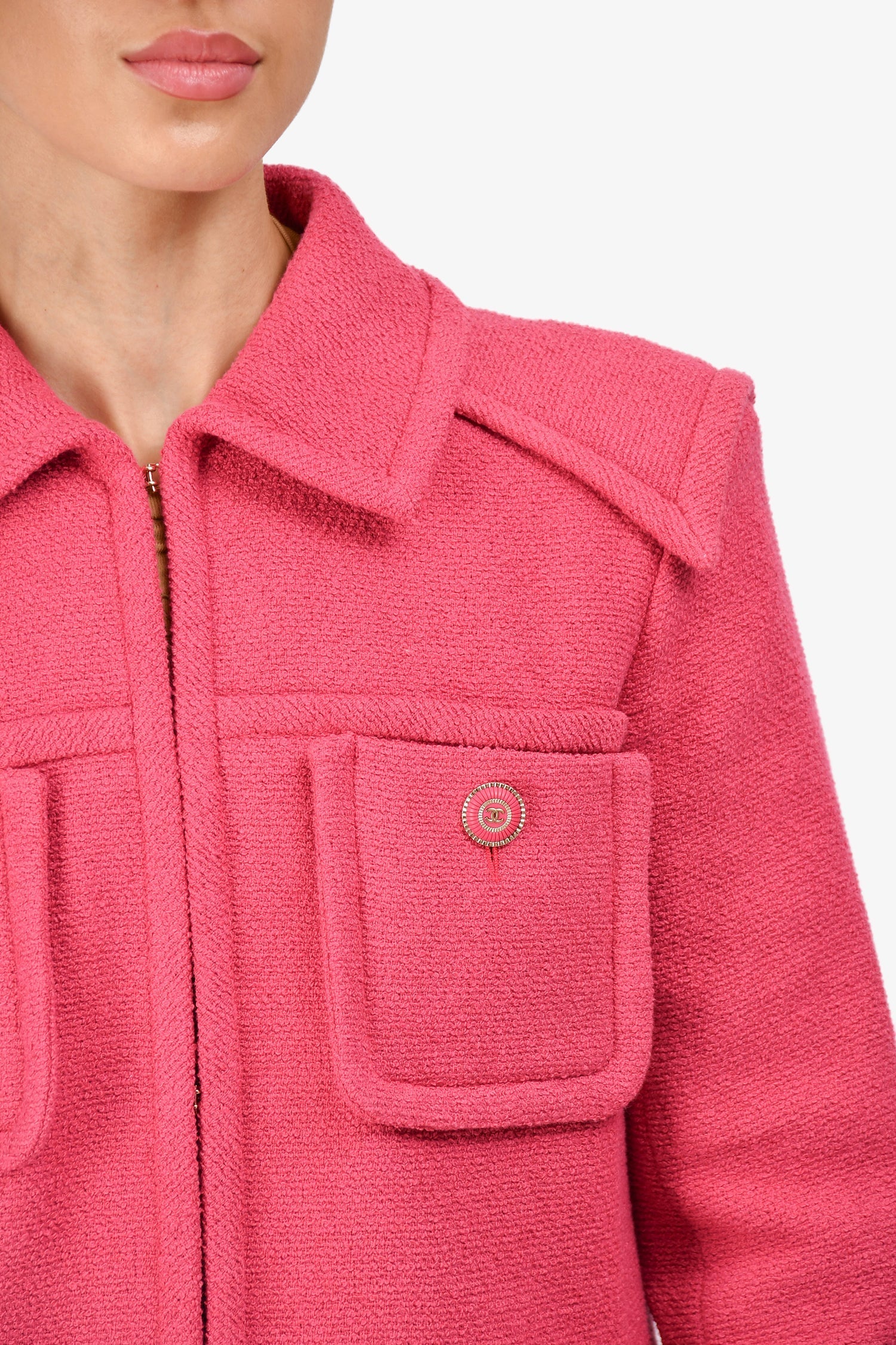 Chanel™ 2020 Pink 4 Pocket Tweed Jacket Size 38