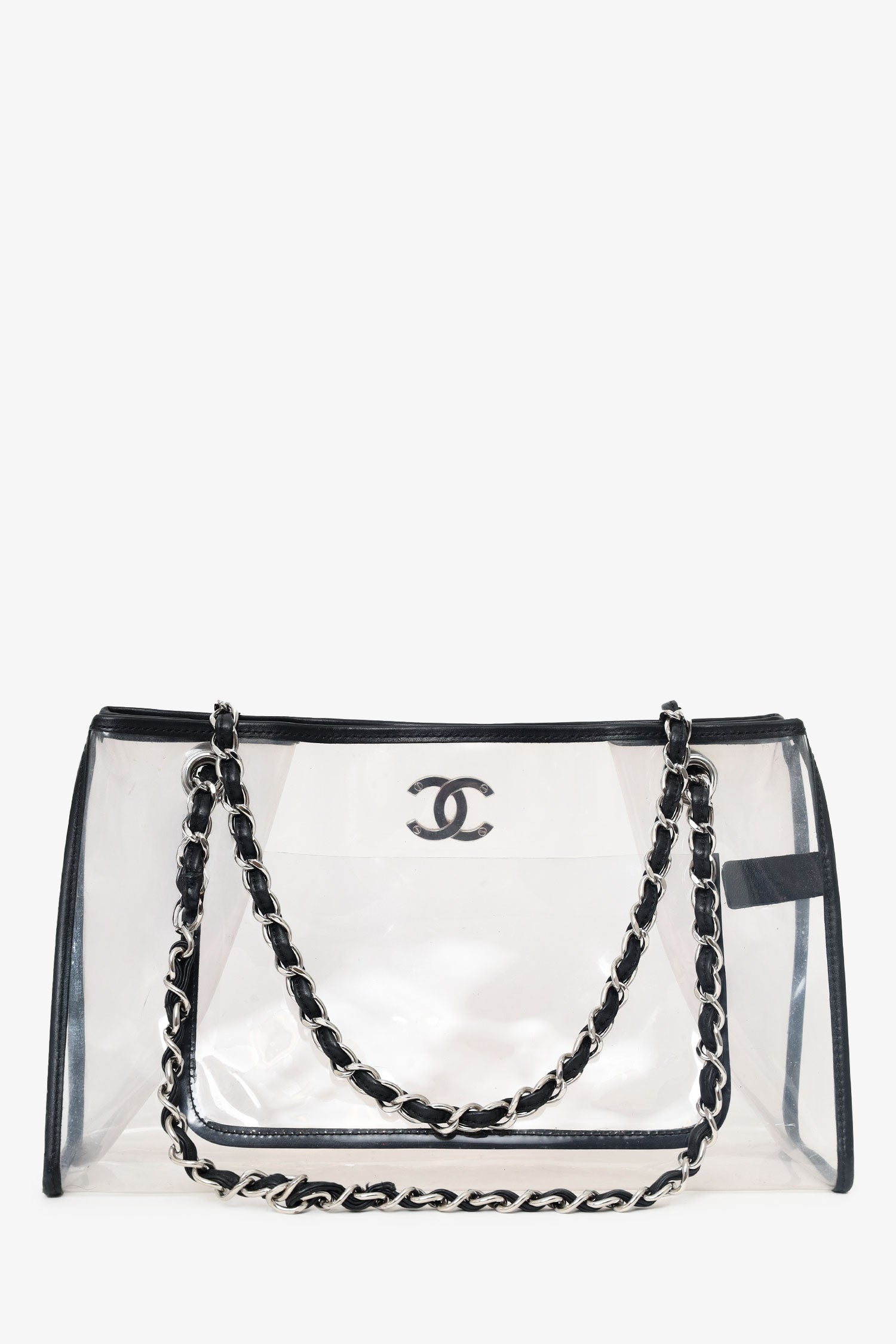 Chanel™ 2006-08 Black PVC Leather Trimmed CC Tote (As Is)