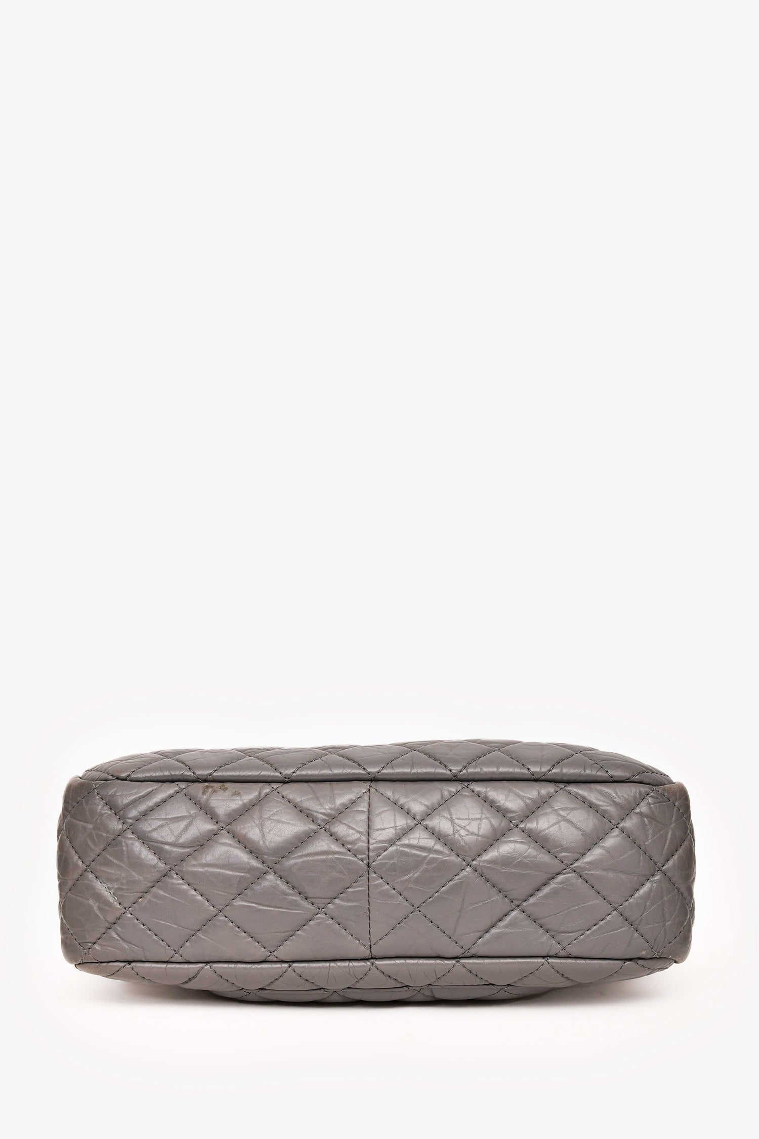 Chanel™ 2008-2009 Grey Crackled Leather Quilted Reissue Camera Bag (As Is)