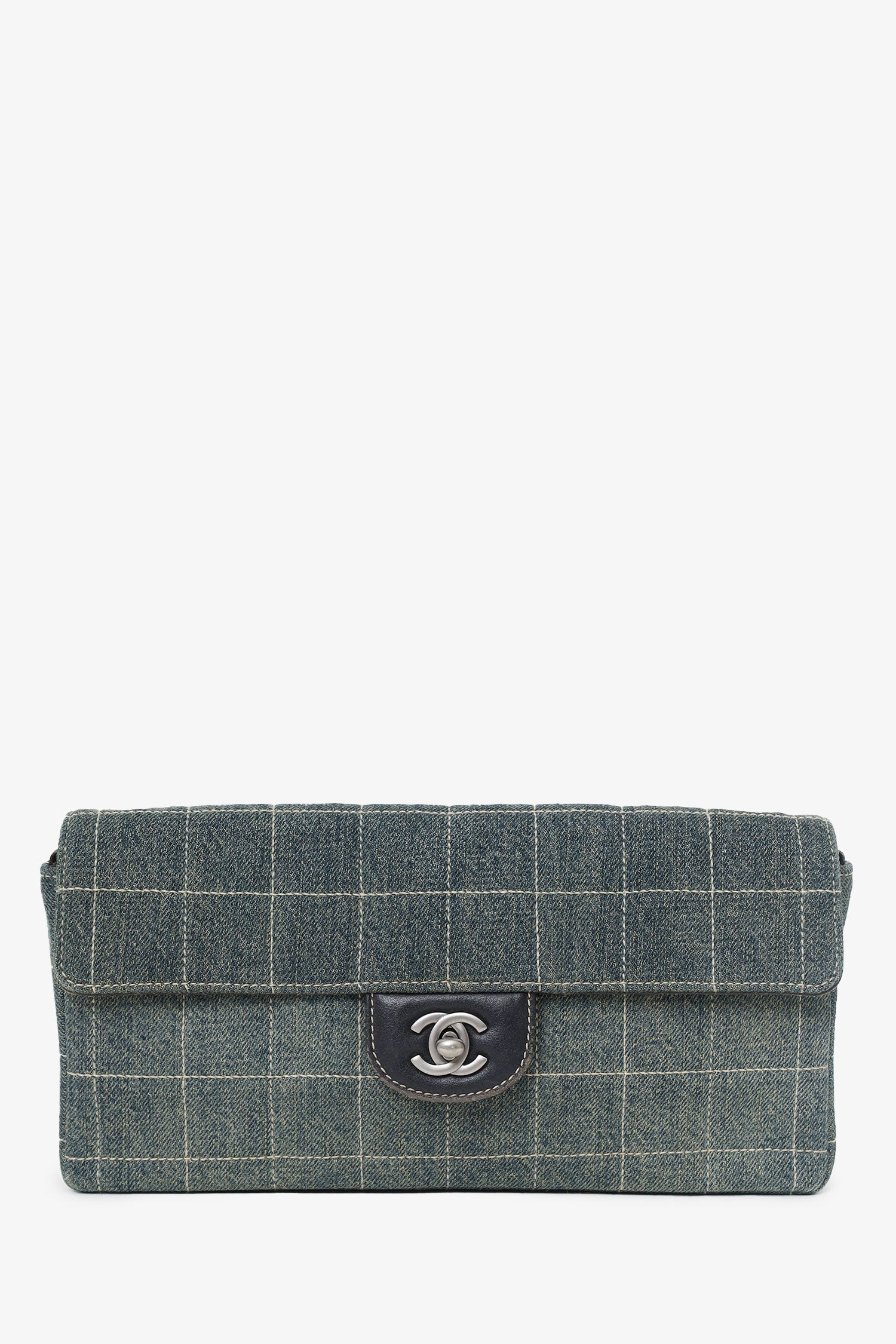 Chanel™ 2000-02 Blue Denim East West Chocolate Bar Shoulder Bag