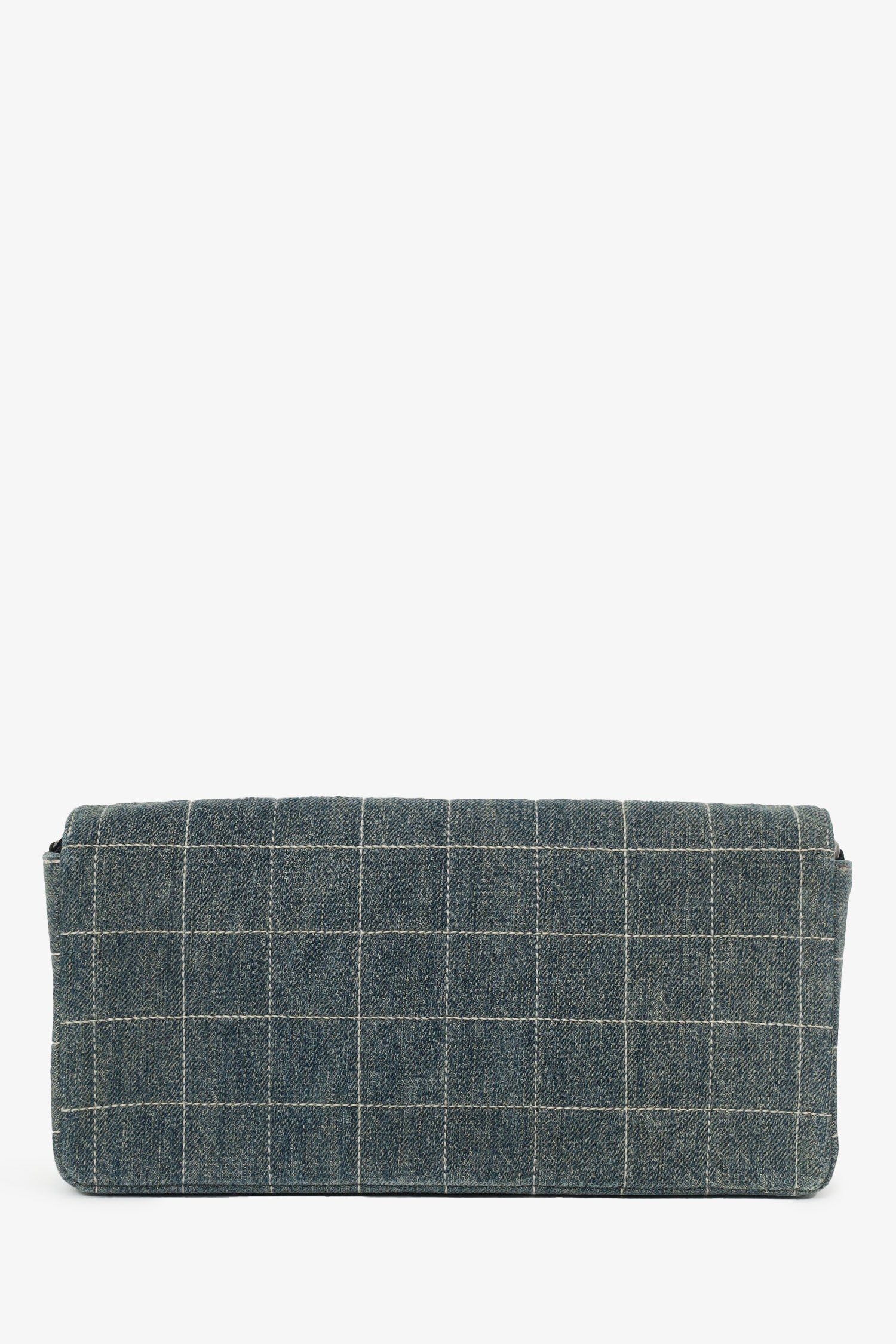 Chanel™ 2000-02 Blue Denim East West Chocolate Bar Shoulder Bag