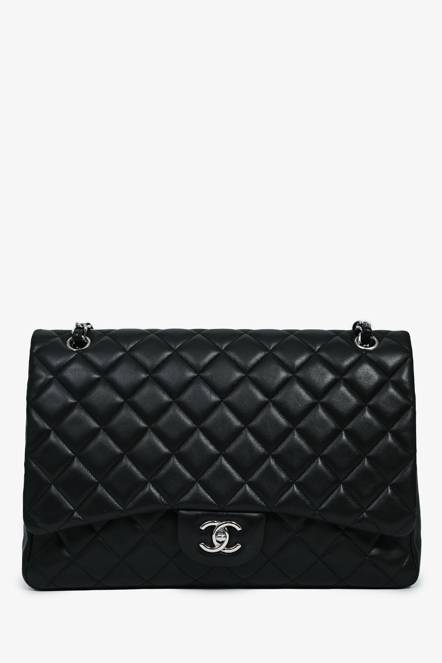Chanel™ 2011 Black Lambskin Classic Single Maxi Flap Bag
