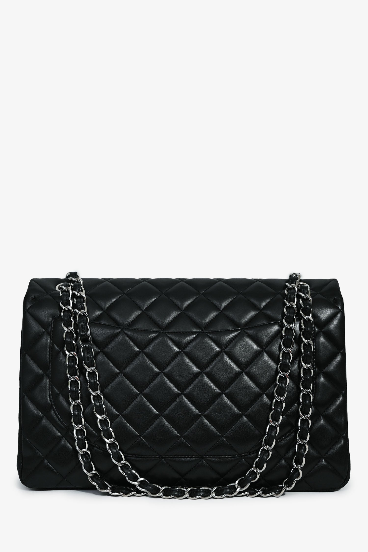Chanel™ 2011 Black Lambskin Classic Single Maxi Flap Bag