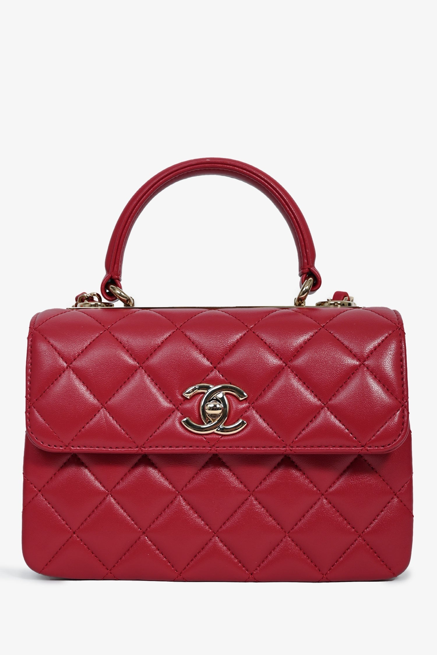 Chanel™ Magenta Leather Trendy CC Small Top Handle