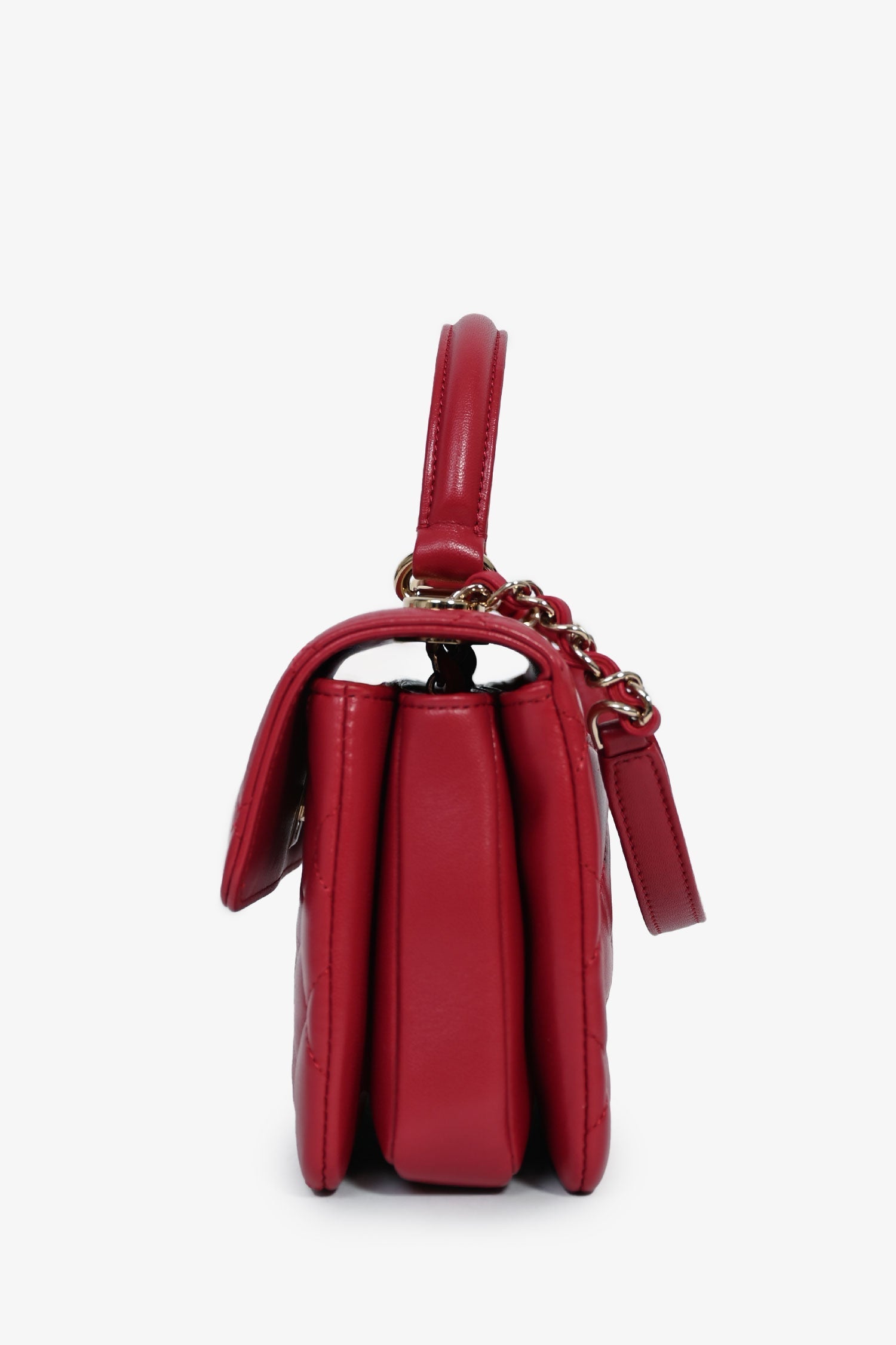 Chanel™ Magenta Leather Trendy CC Small Top Handle