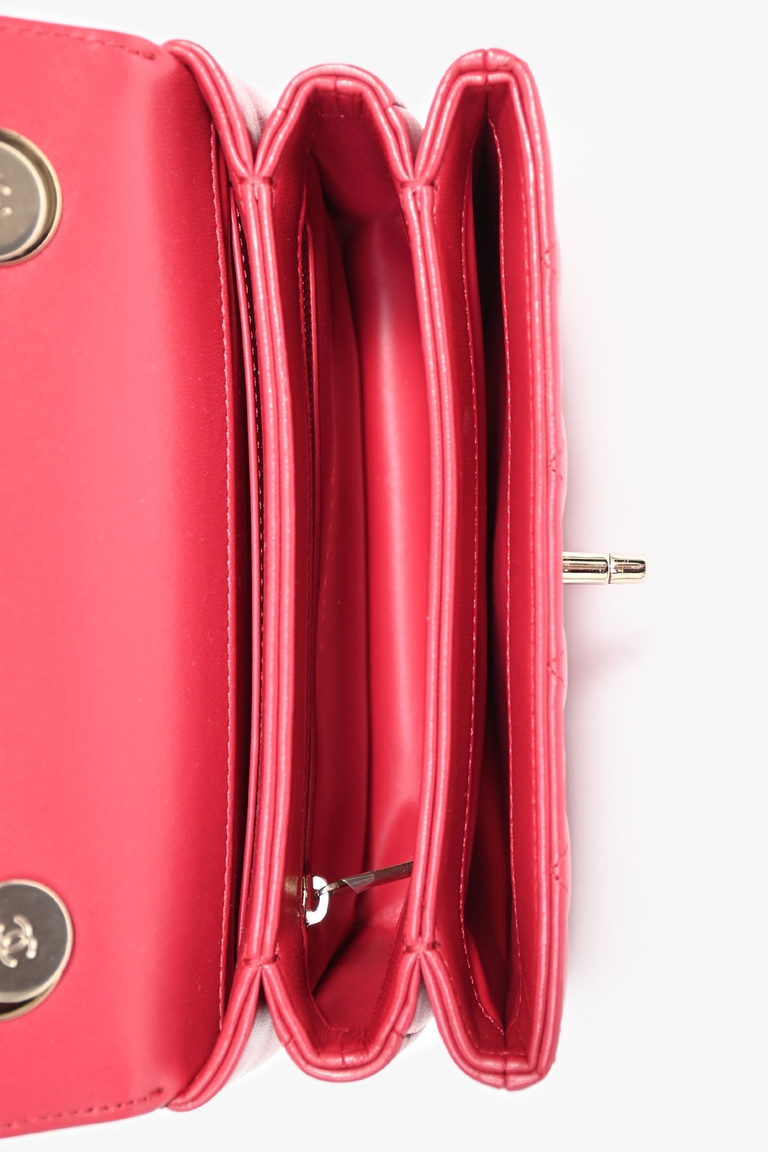 Chanel™ Magenta Leather Trendy CC Small Top Handle