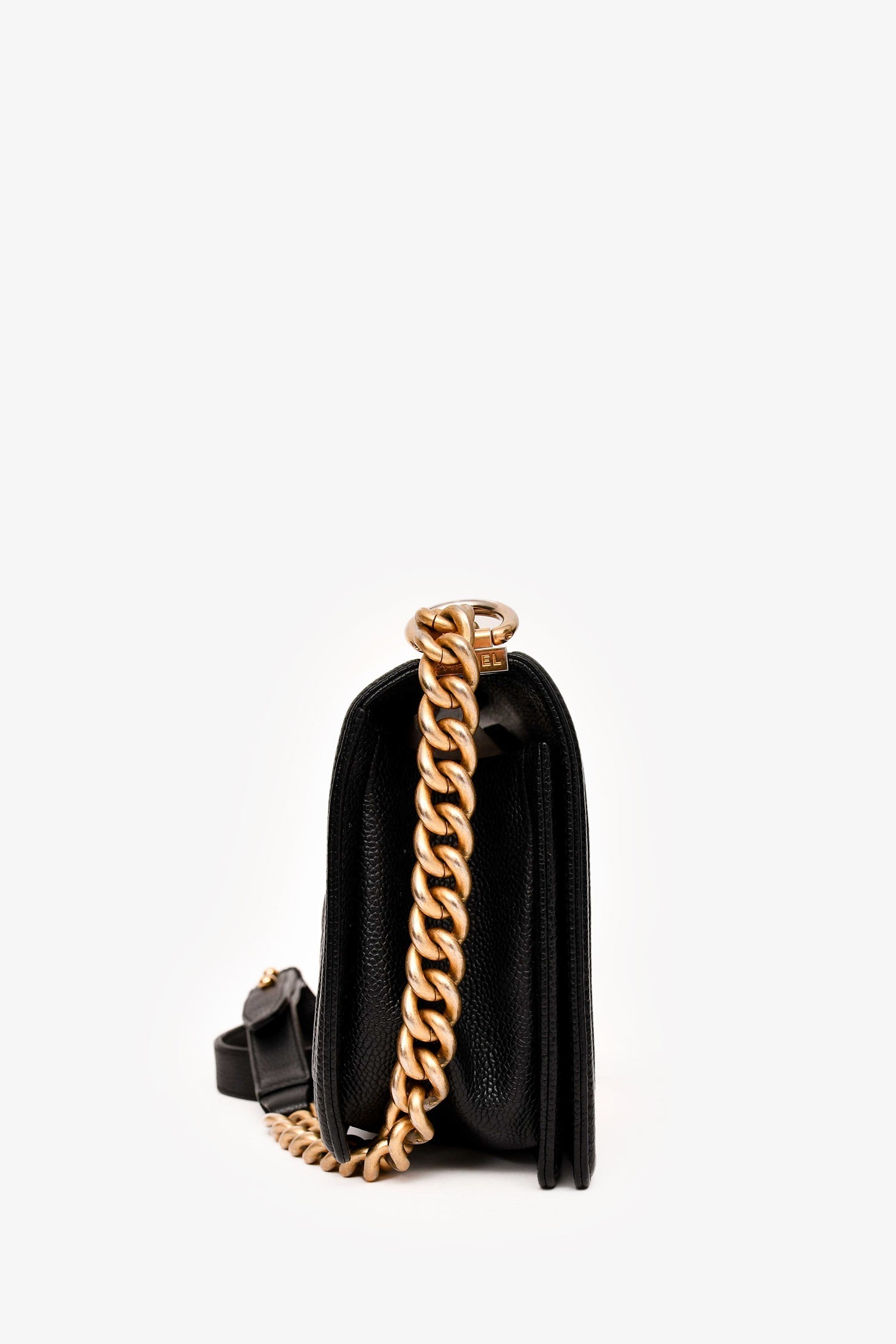 Chanel™ 2016-17 Black Caviar Leather New Medium Boy Crossbody (As Is)