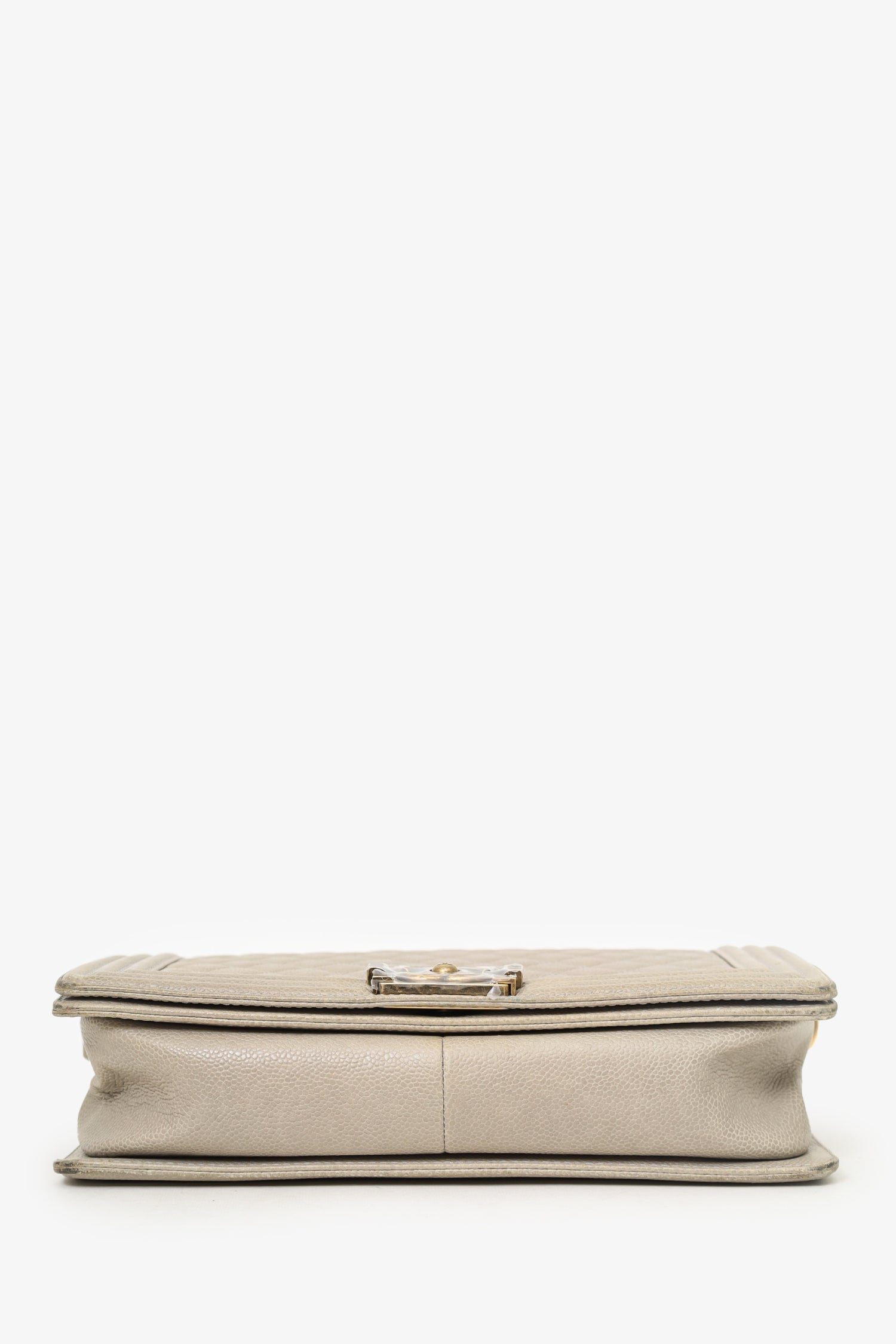 Chanel™ 2014 Taupe Caviar Quilted New Medium Boy Flap Bag (As Is)
