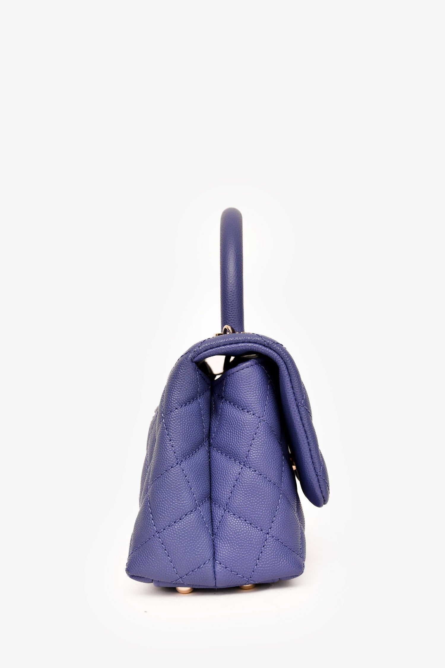 Chanel™ 2020 Purple Caviar Leather Mini Coco Top Handle