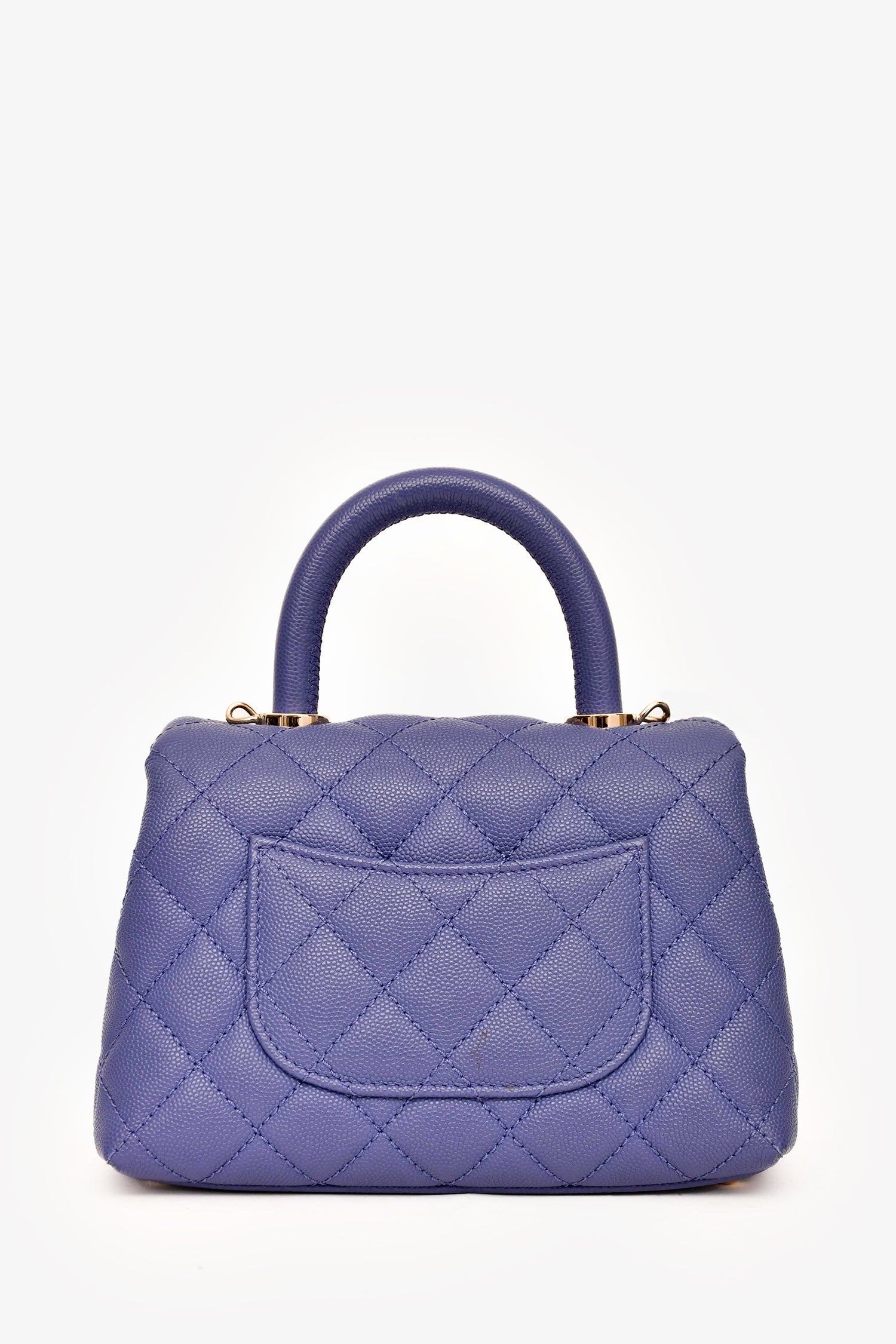 Chanel™ 2020 Purple Caviar Leather Mini Coco Top Handle