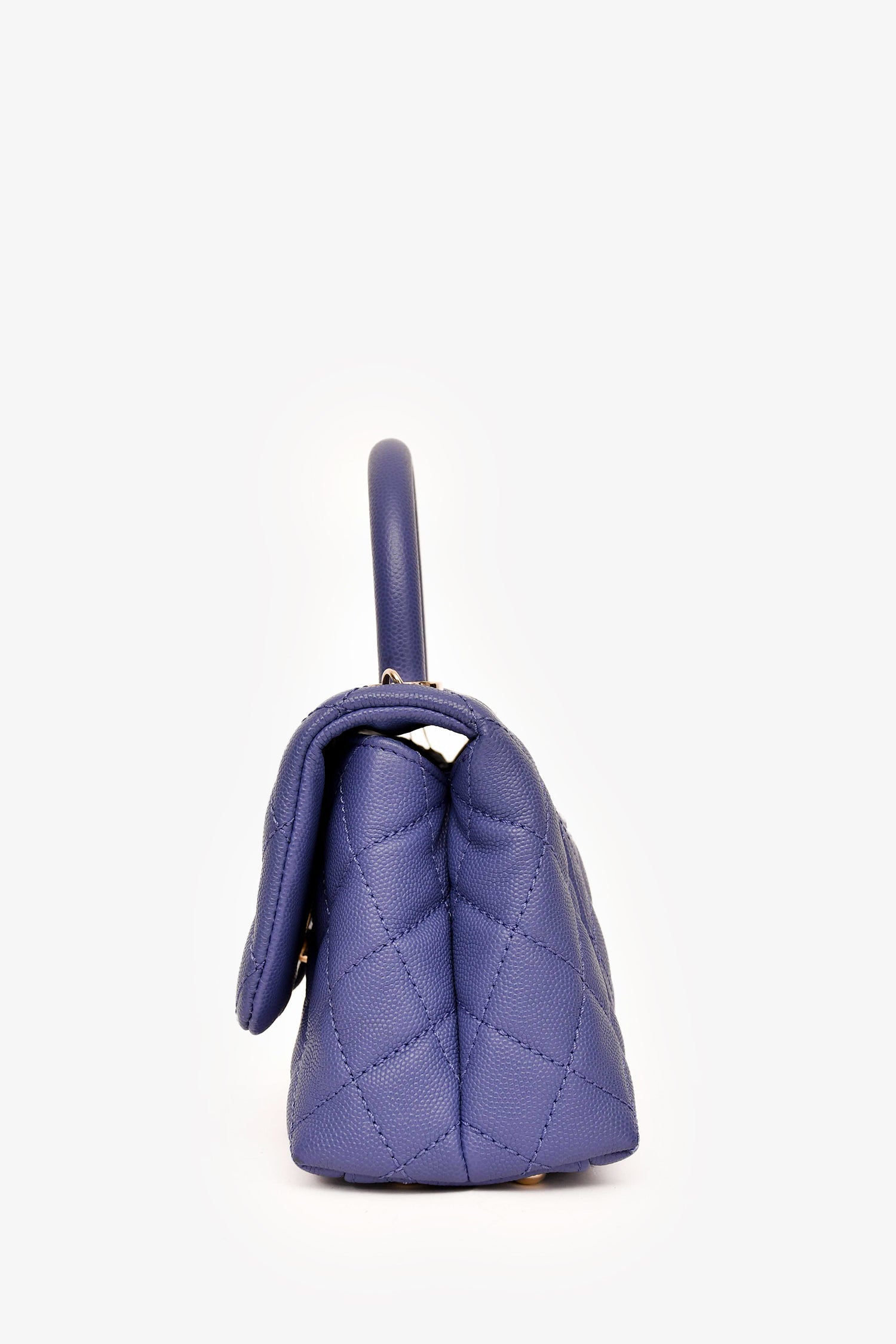 Chanel™ 2020 Purple Caviar Leather Mini Coco Top Handle