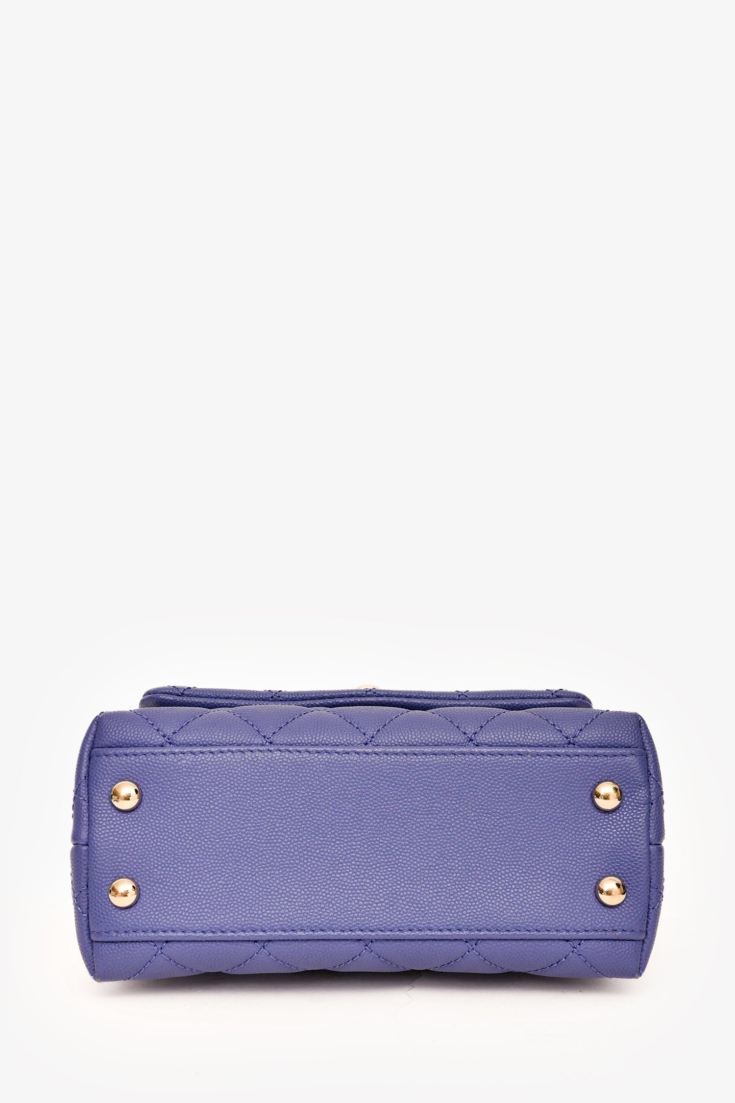 Chanel™ 2020 Purple Caviar Leather Mini Coco Top Handle