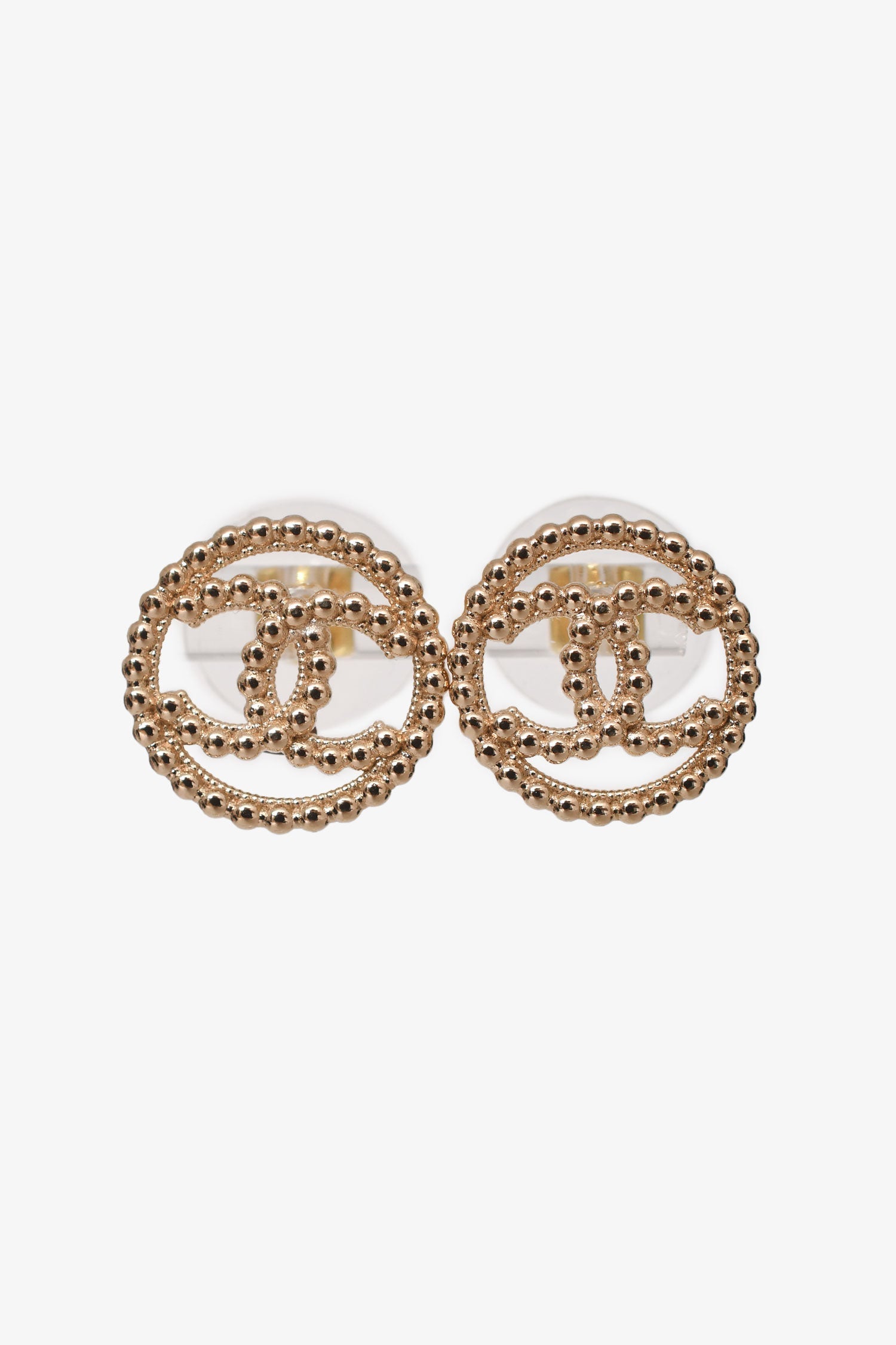 Chanel™ Gold Tone Circled CC Earrings