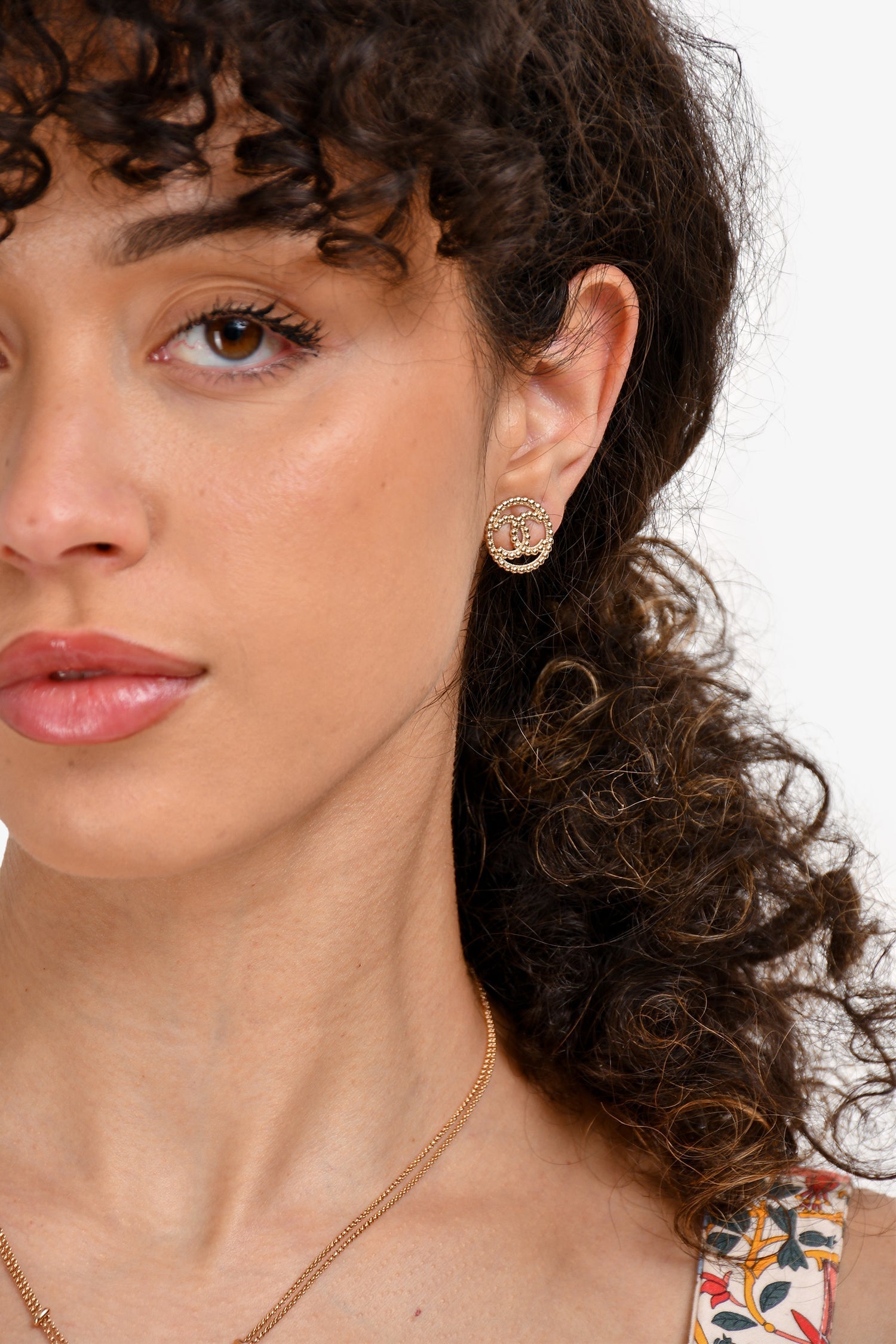 Chanel™ Gold Tone Circled CC Earrings