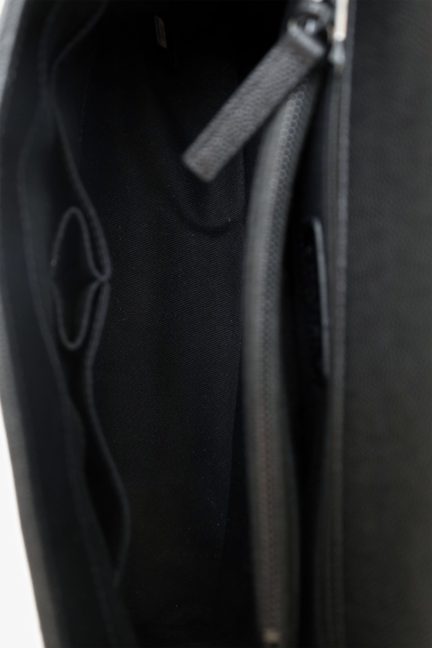 Chanel™ 2019-20 So Black Caviar Chevron Large Coco Handle with Strap