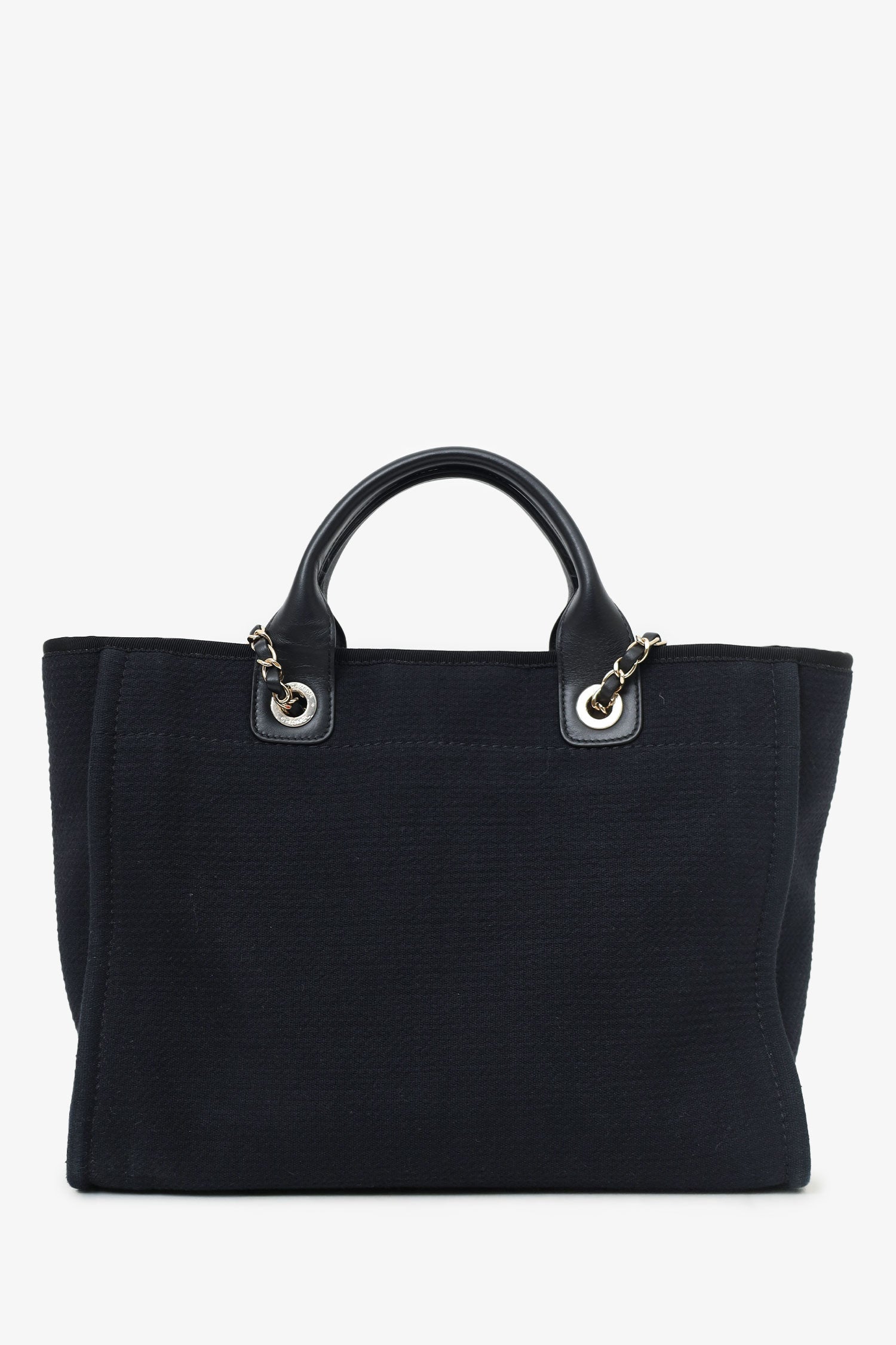 Chanel™ 2022 Black Canvas Small Deauville Shopping Tote