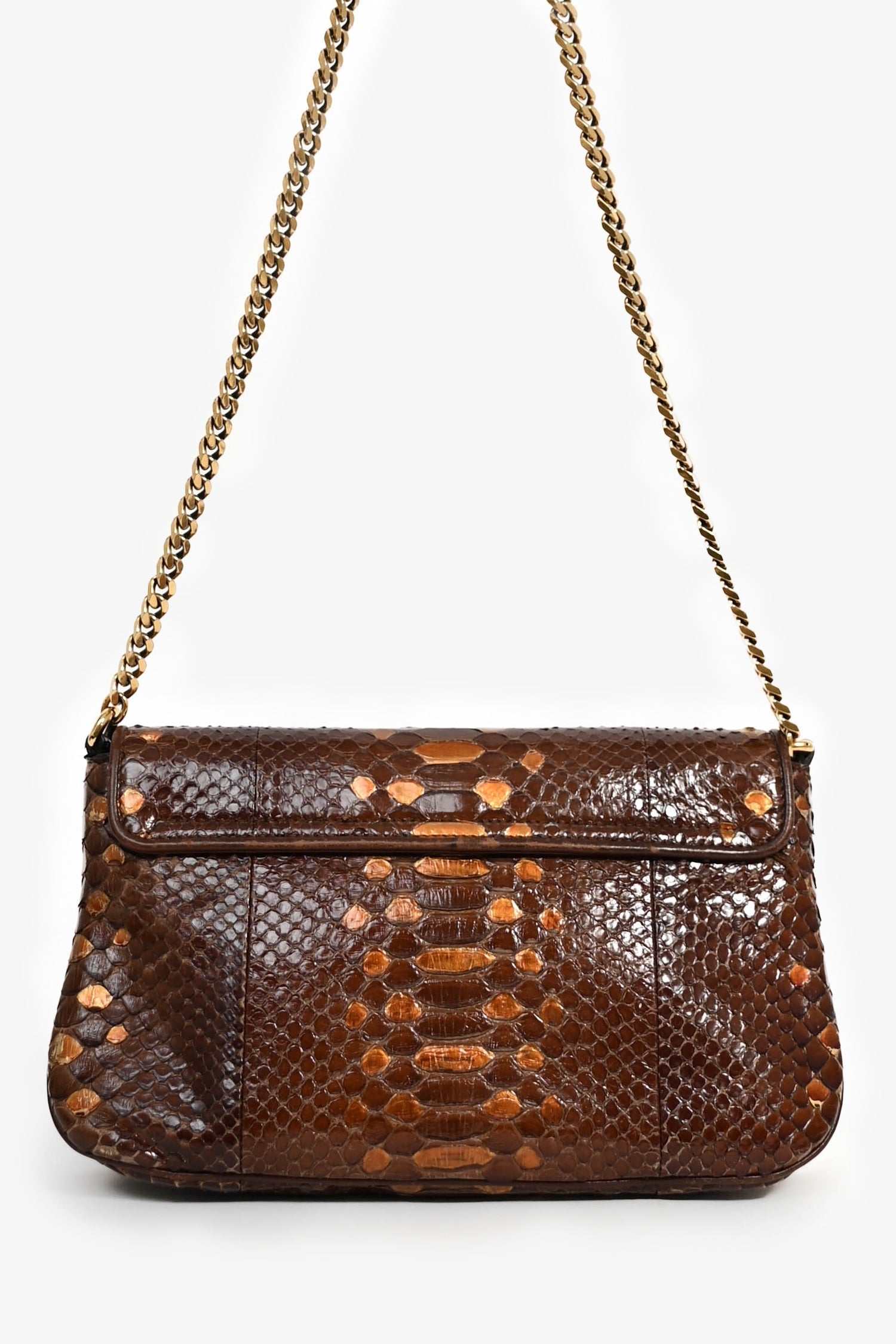 Gucci Brown Python '1973' Shoulder Bag