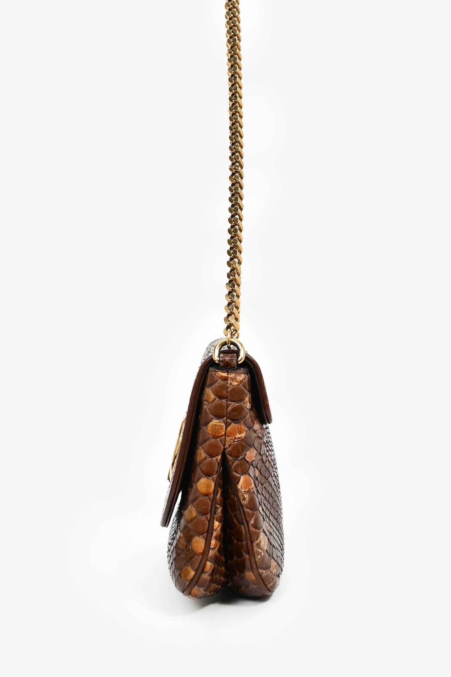 Gucci Brown Python '1973' Shoulder Bag