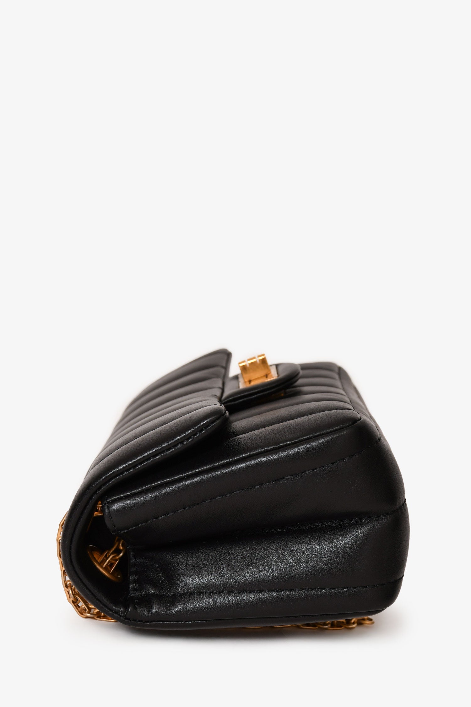 Chanel™ Black Leather Vertical Quilted 2.55 Mini Flap