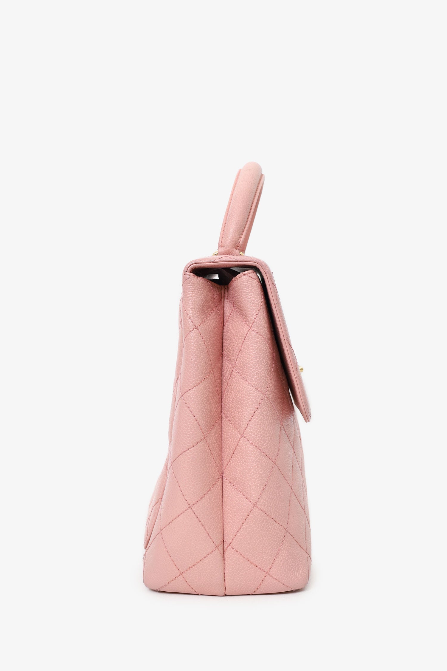 Chanel™ 2003-04 Pink Caviar Leather Kelly Top Handle Bag