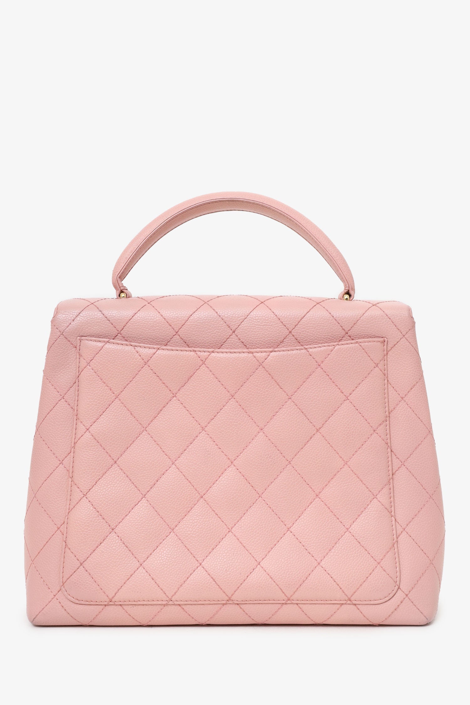 Chanel™ 2003-04 Pink Caviar Leather Kelly Top Handle Bag