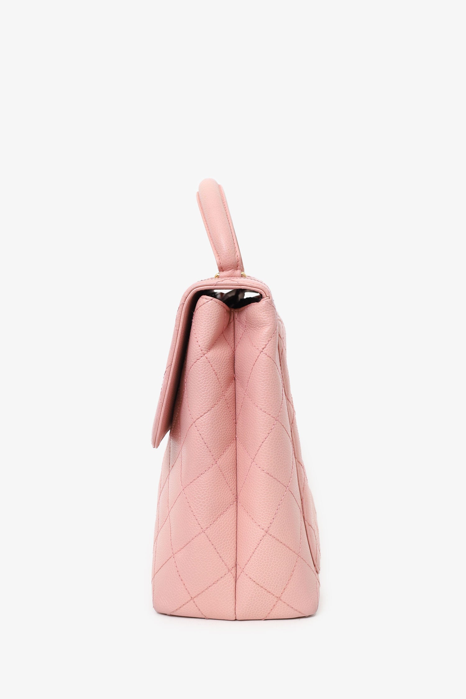 Chanel™ 2003-04 Pink Caviar Leather Kelly Top Handle Bag