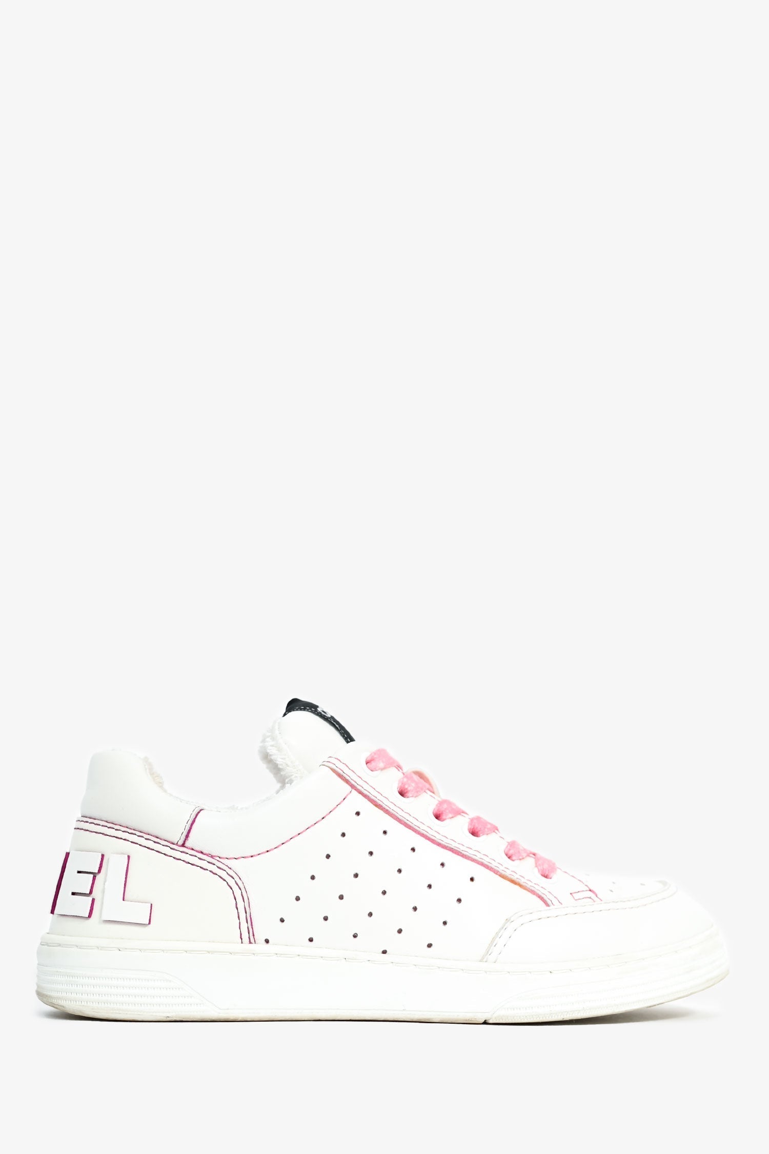 Chanel™ White Leather Pink Contrast