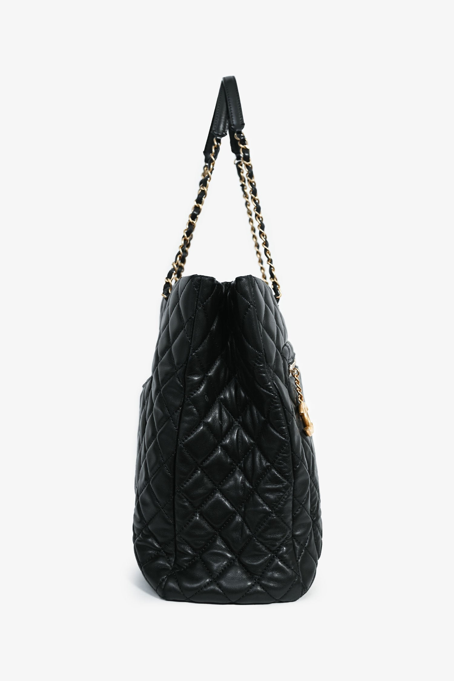 Chanel™ 2013 Black Lambskin Quilted CC Charm Tote