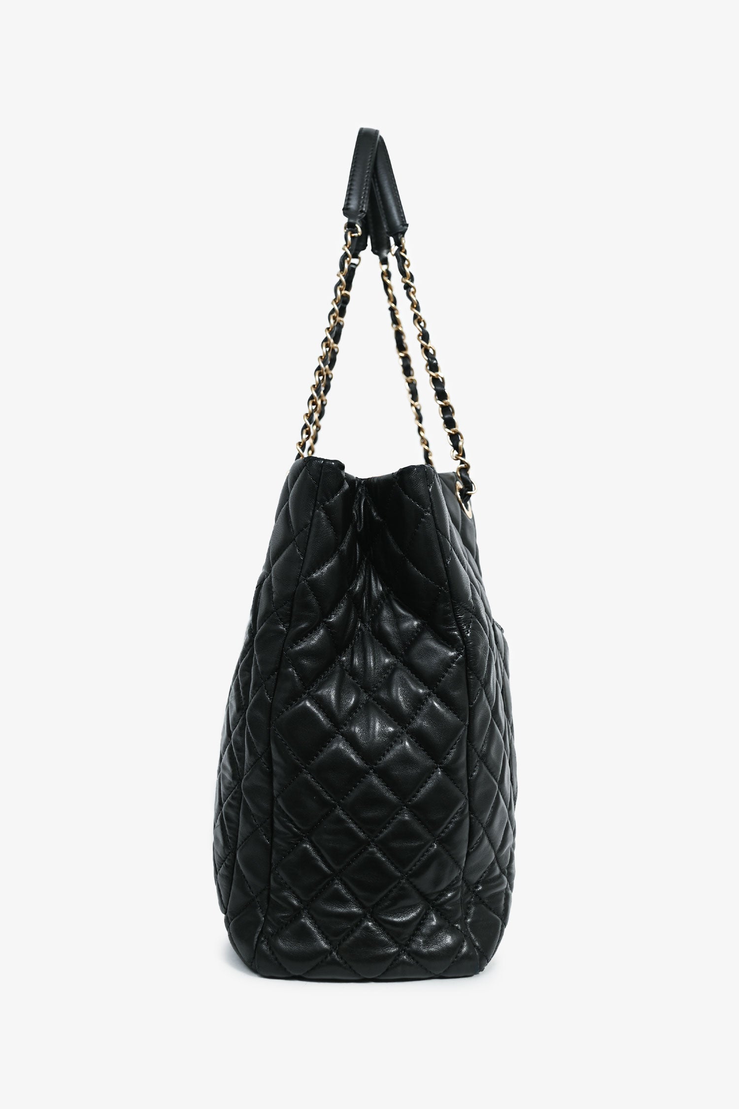 Chanel™ 2013 Black Lambskin Quilted CC Charm Tote