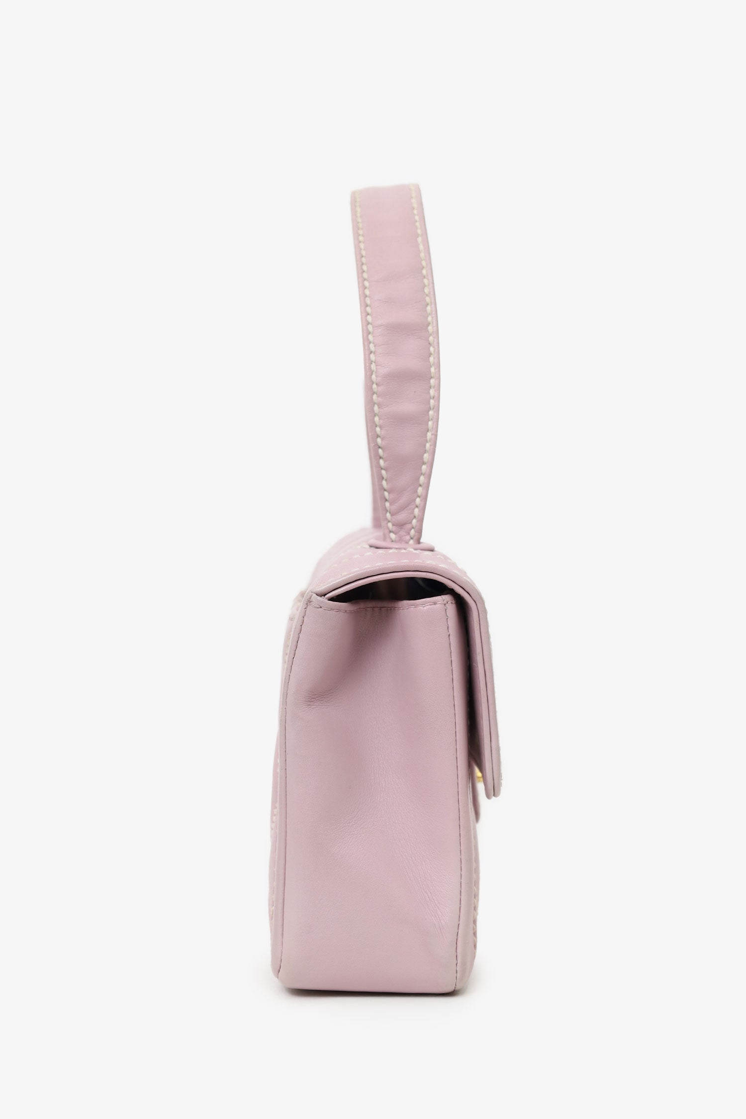 Chanel™ 2004-05 Lilac Purple Wild Stitch Medium Top Handle Flap Bag