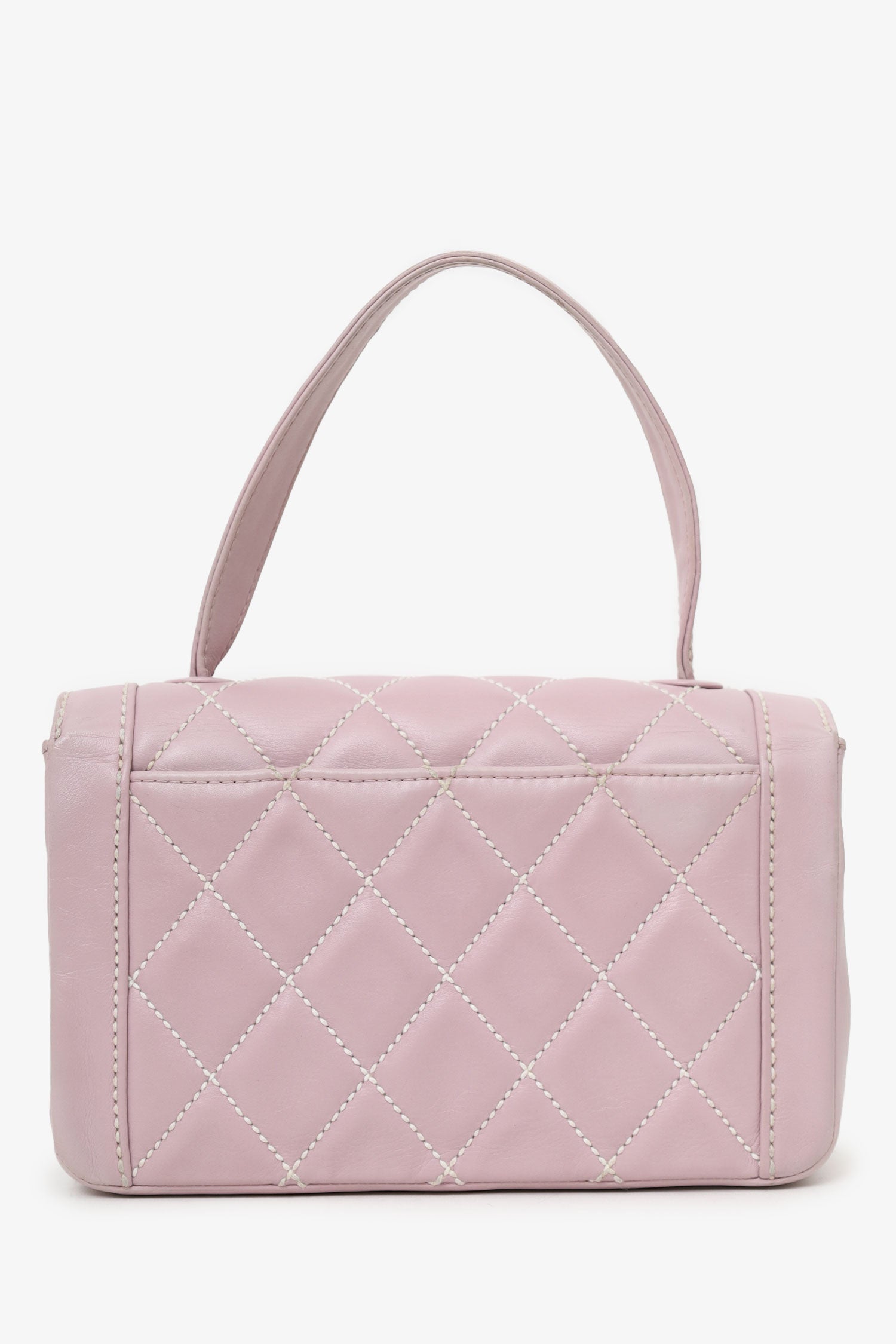 Chanel™ 2004-05 Lilac Purple Wild Stitch Medium Top Handle Flap Bag