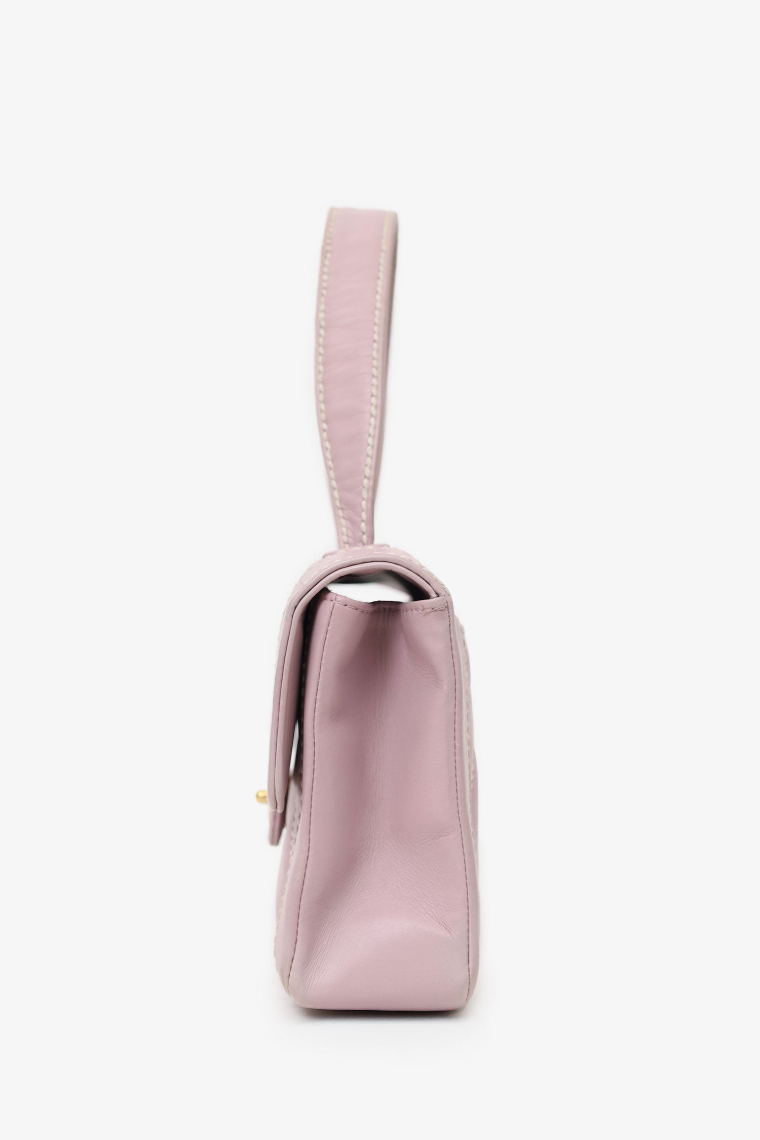 Chanel™ 2004-05 Lilac Purple Wild Stitch Medium Top Handle Flap Bag
