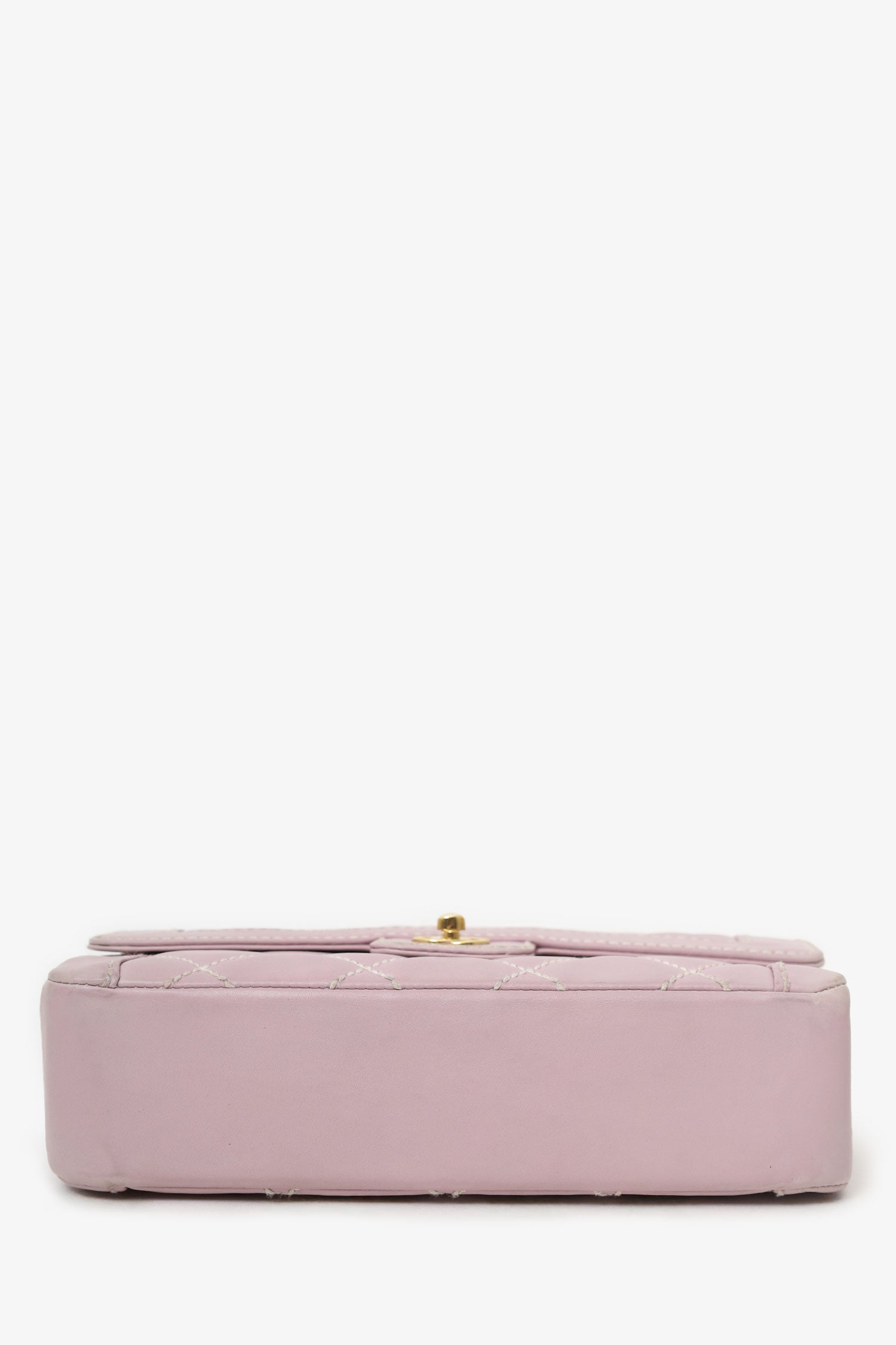 Chanel™ 2004-05 Lilac Purple Wild Stitch Medium Top Handle Flap Bag