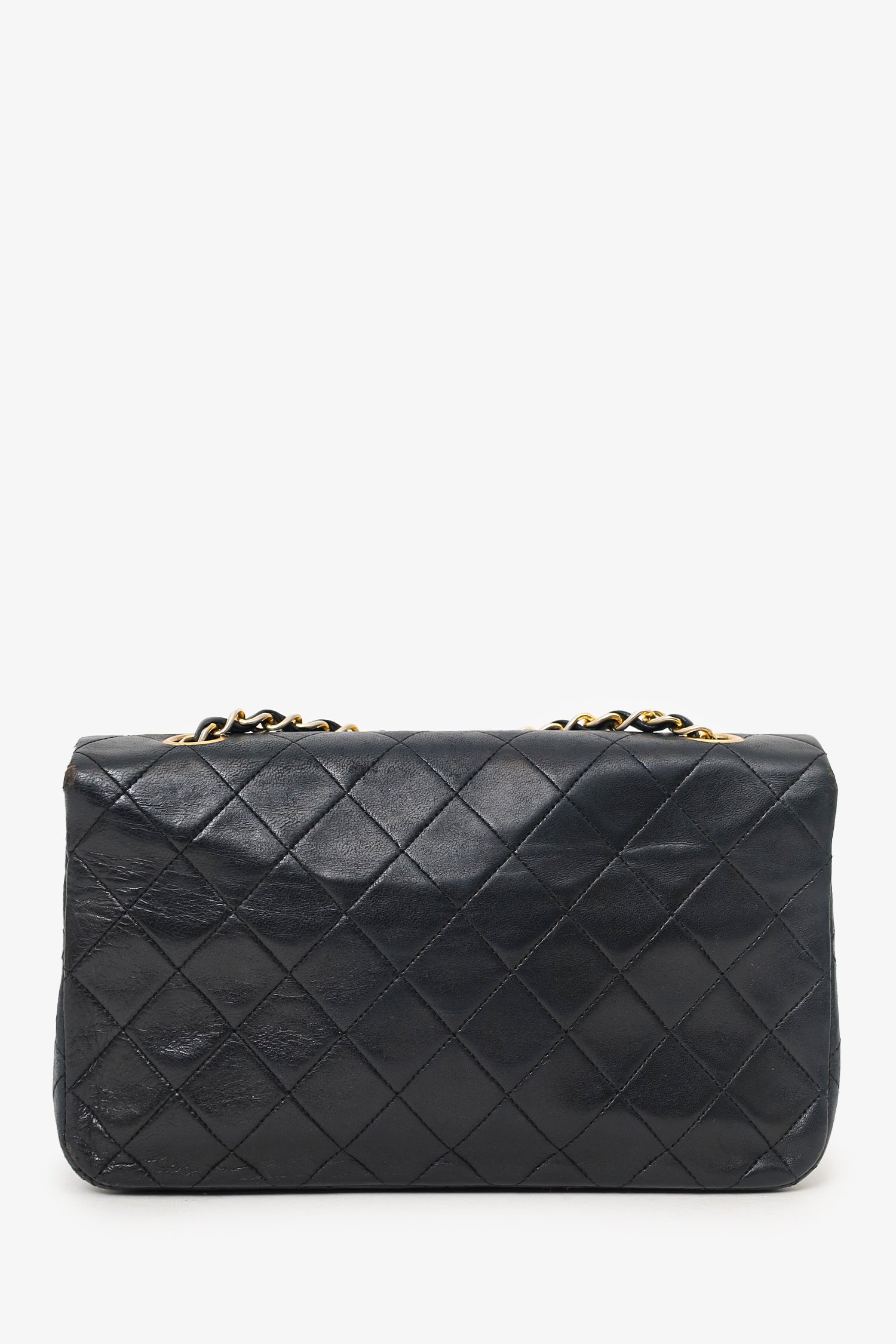 Chanel™ 1989-91 Black Quilted Lambskin Full Flap Bag (As Is)