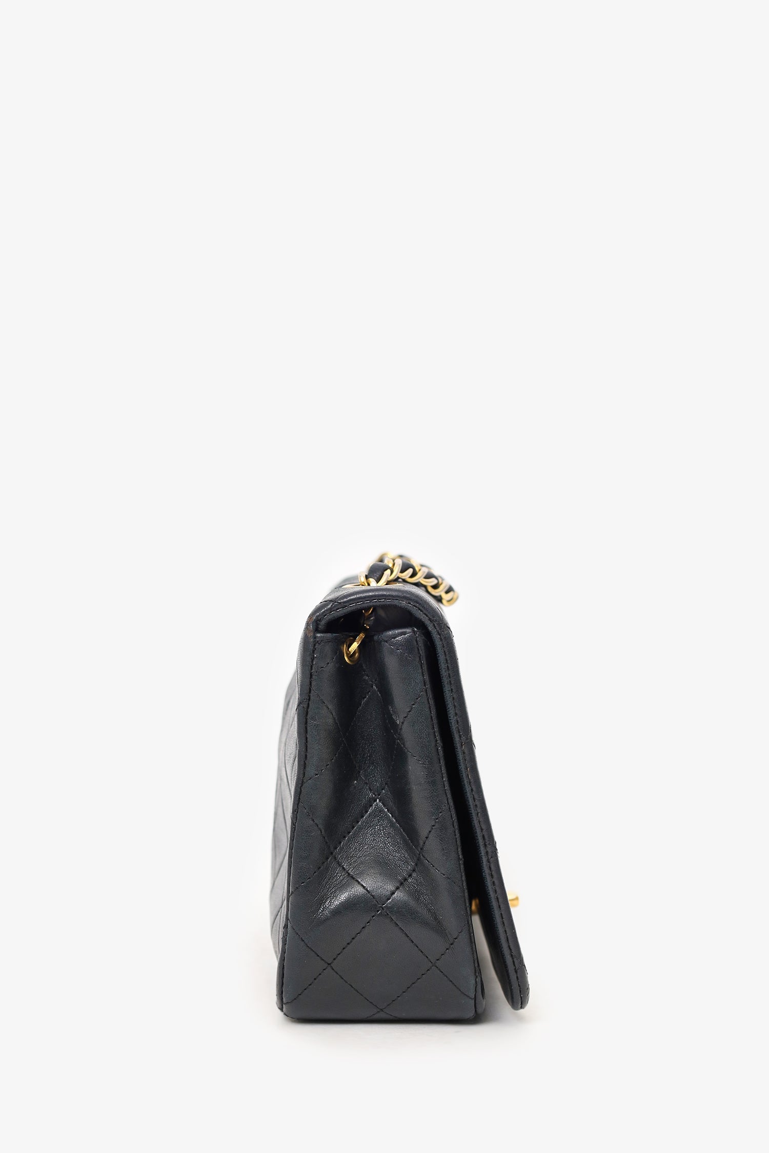 Chanel™ 1989-91 Black Quilted Lambskin Full Flap Bag (As Is)