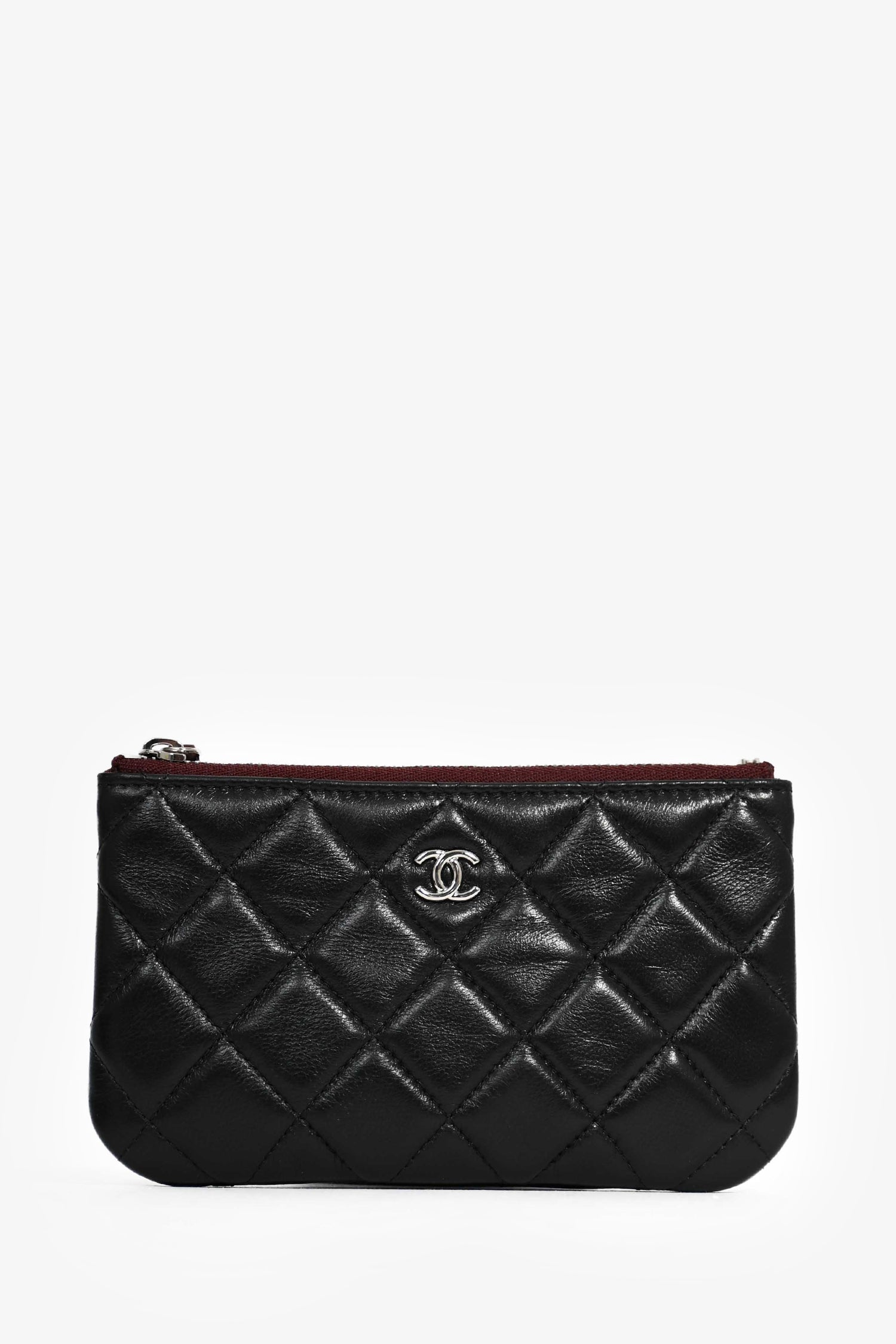 Chanel™ 2019/20 Black Lambskin CC 'O Case' Mini Pouch