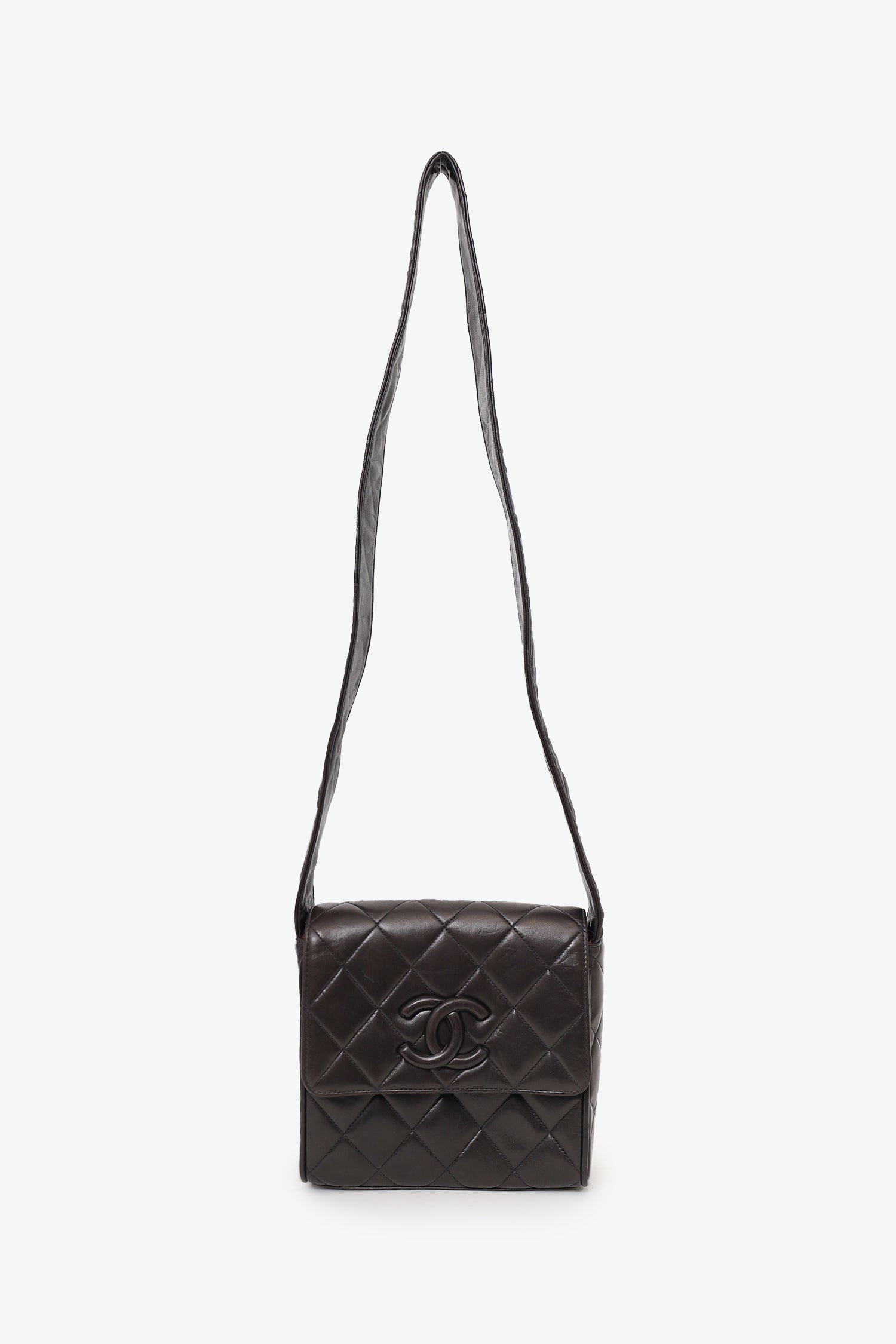 Chanel™ 1991-94 So Black Quilted Lambskin Leather CC Shoulder Bag