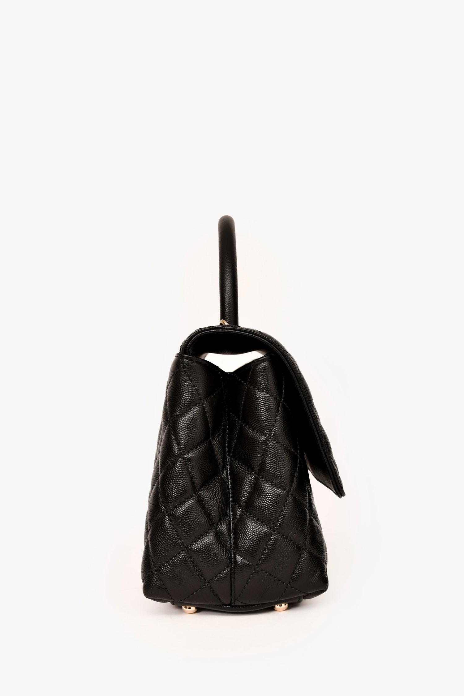 Chanel™ Black Caviar Leather Small Coco Handle with Strap