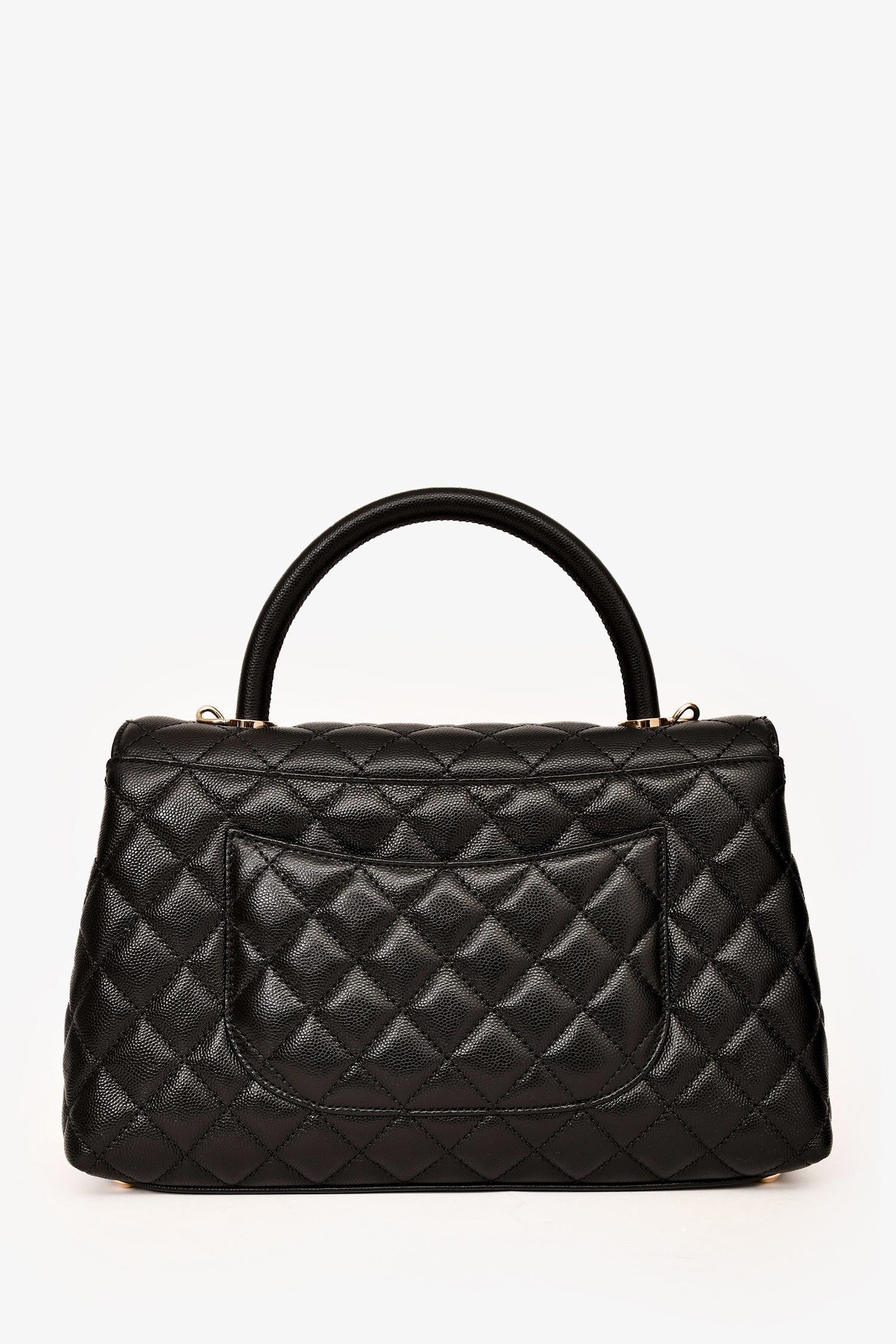 Chanel™ Black Caviar Leather Small Coco Handle with Strap